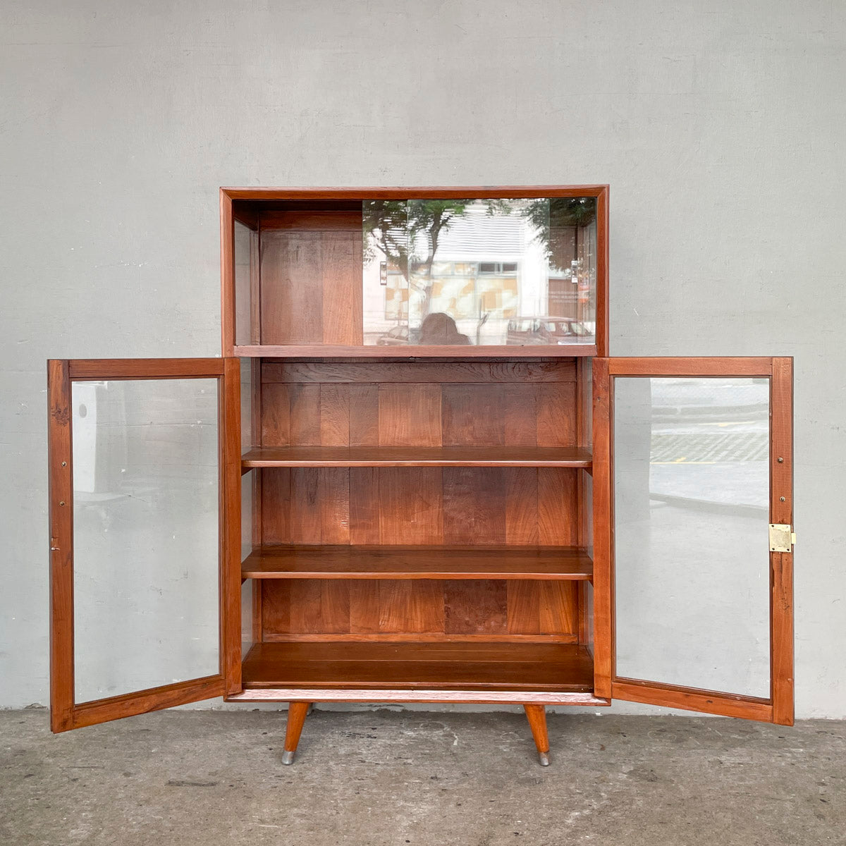 Refurbished Vintage Teak Cabinet with Pencil Legs