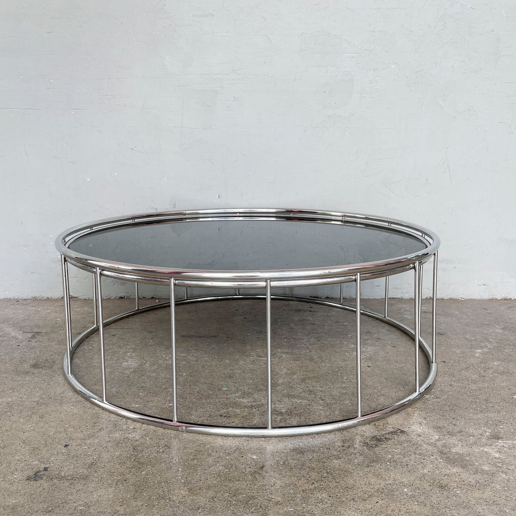 Round Tinted Glass Coffee Table