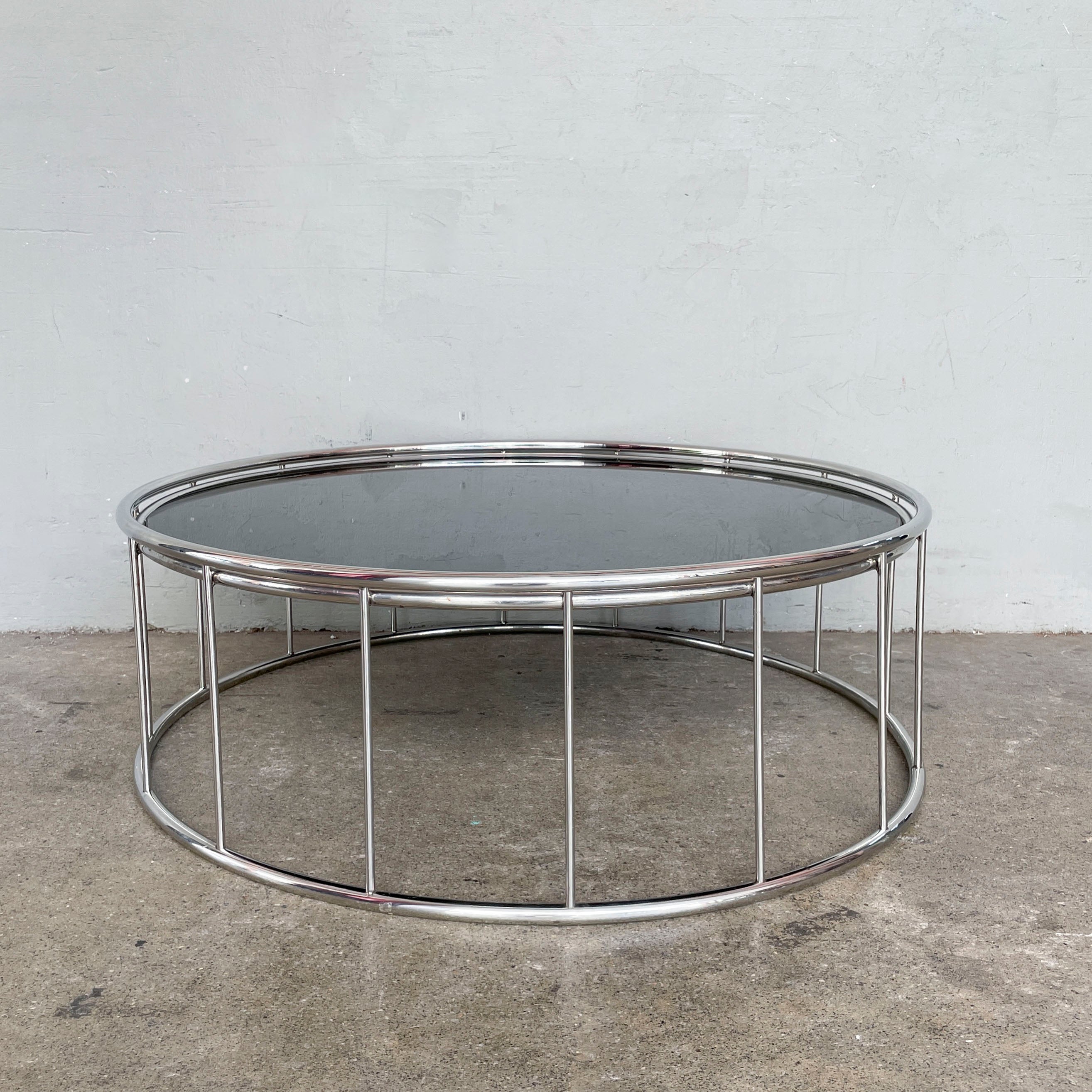 Round Tinted Glass Coffee Table