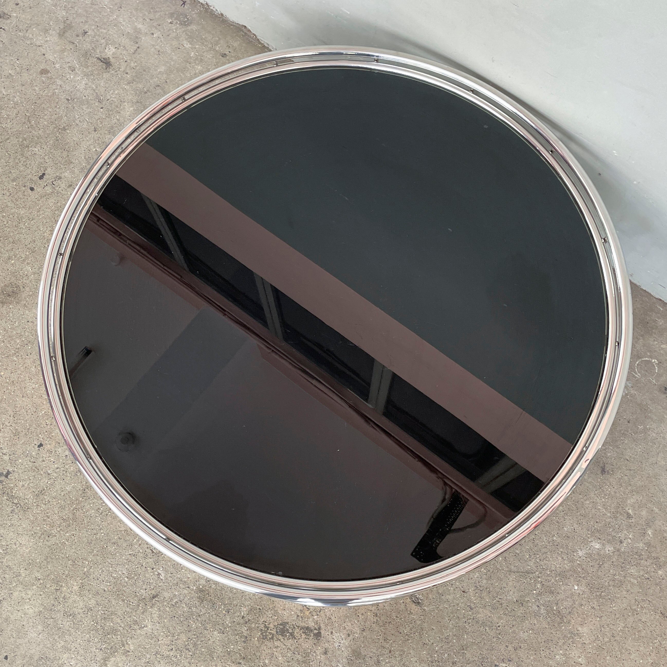 Round Tinted Glass Coffee Table