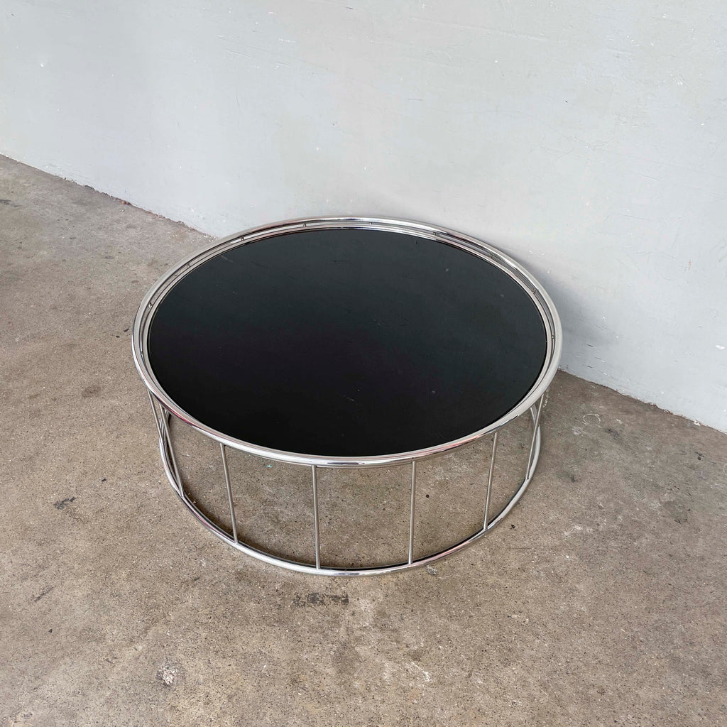 Round Tinted Glass Coffee Table