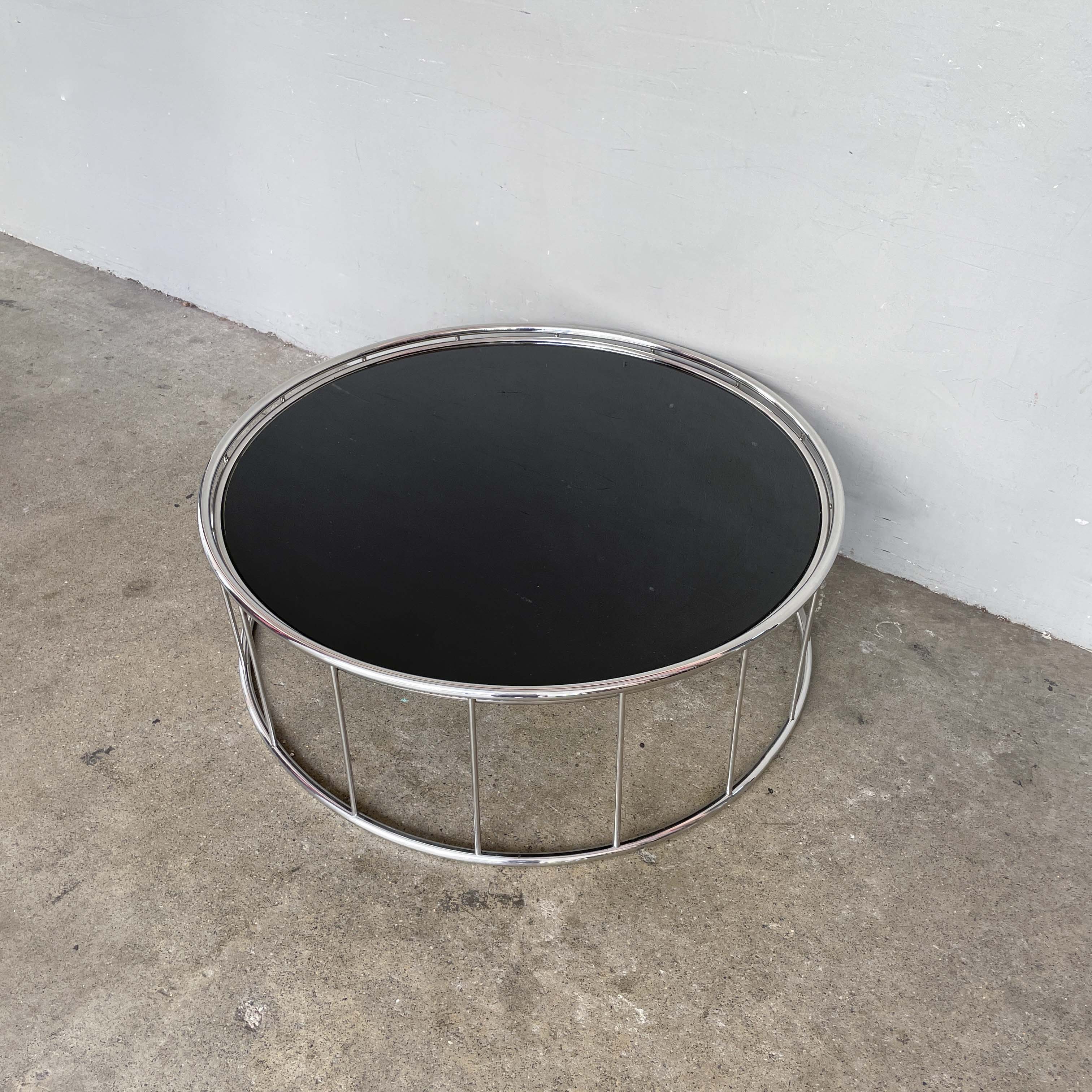 Round Tinted Glass Coffee Table