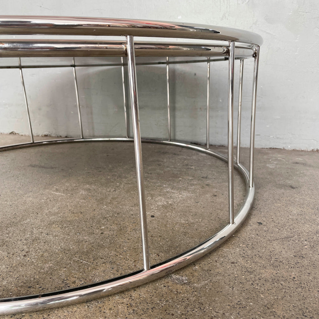 Round Tinted Glass Coffee Table