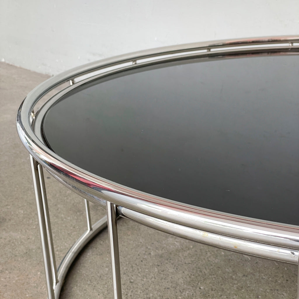 Round Tinted Glass Coffee Table