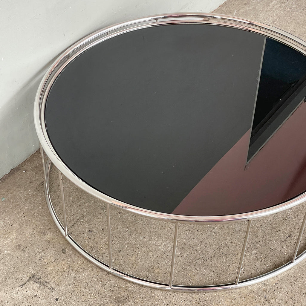 Round Tinted Glass Coffee Table