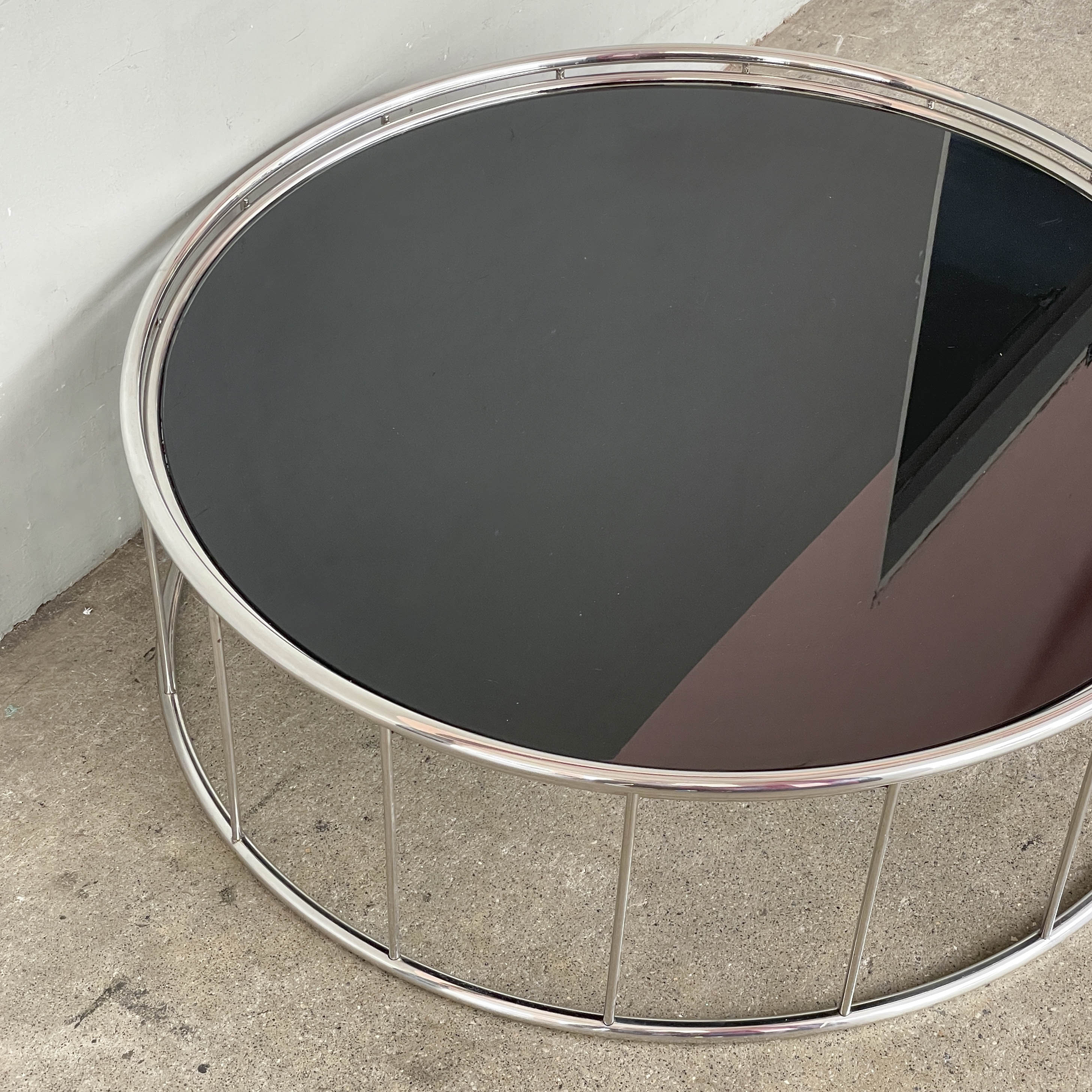 Round Tinted Glass Coffee Table