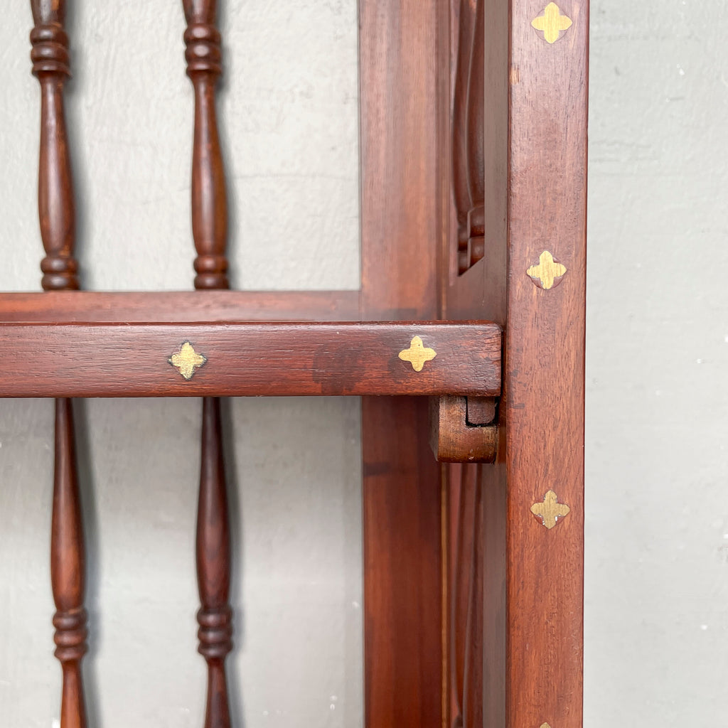 Indian Rosewood Collapsible Bookshelf (4-Petal Floral Inlays)
