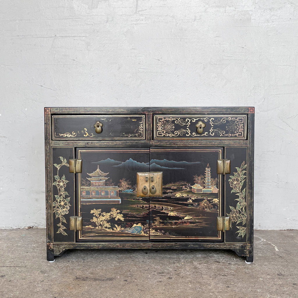 Hand-Painted Lacquered Side Cabinet