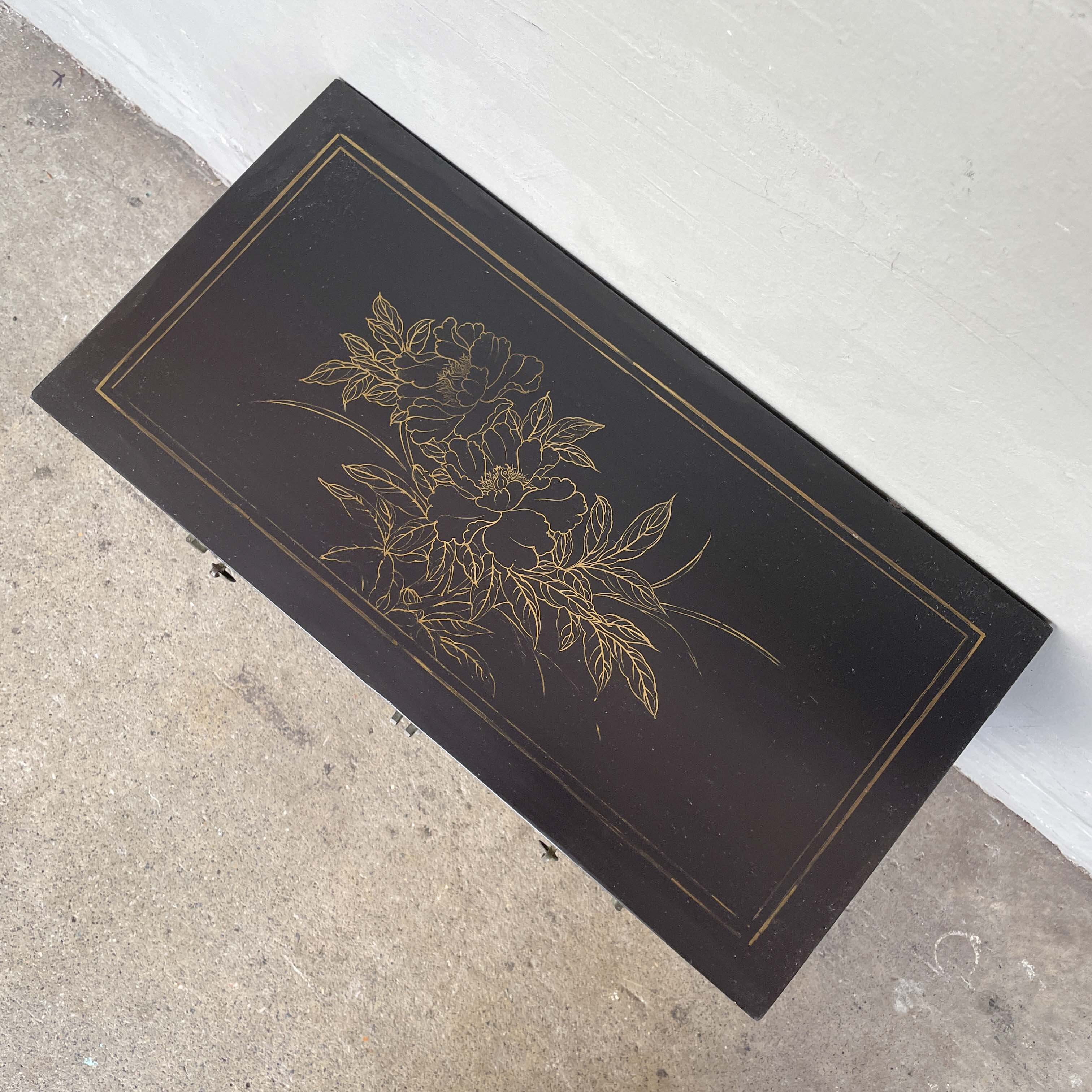 Hand-Painted Lacquered Side Cabinet