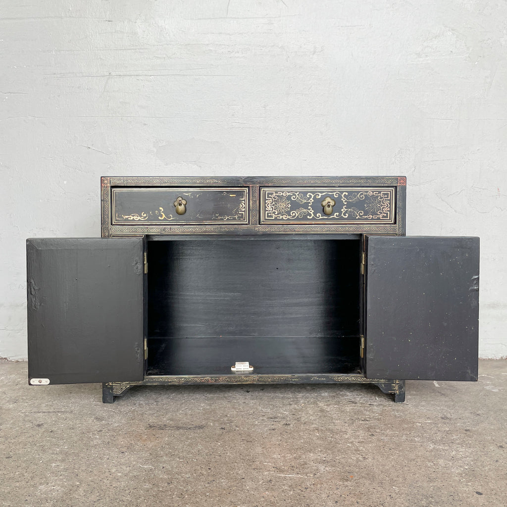 Hand-Painted Lacquered Side Cabinet