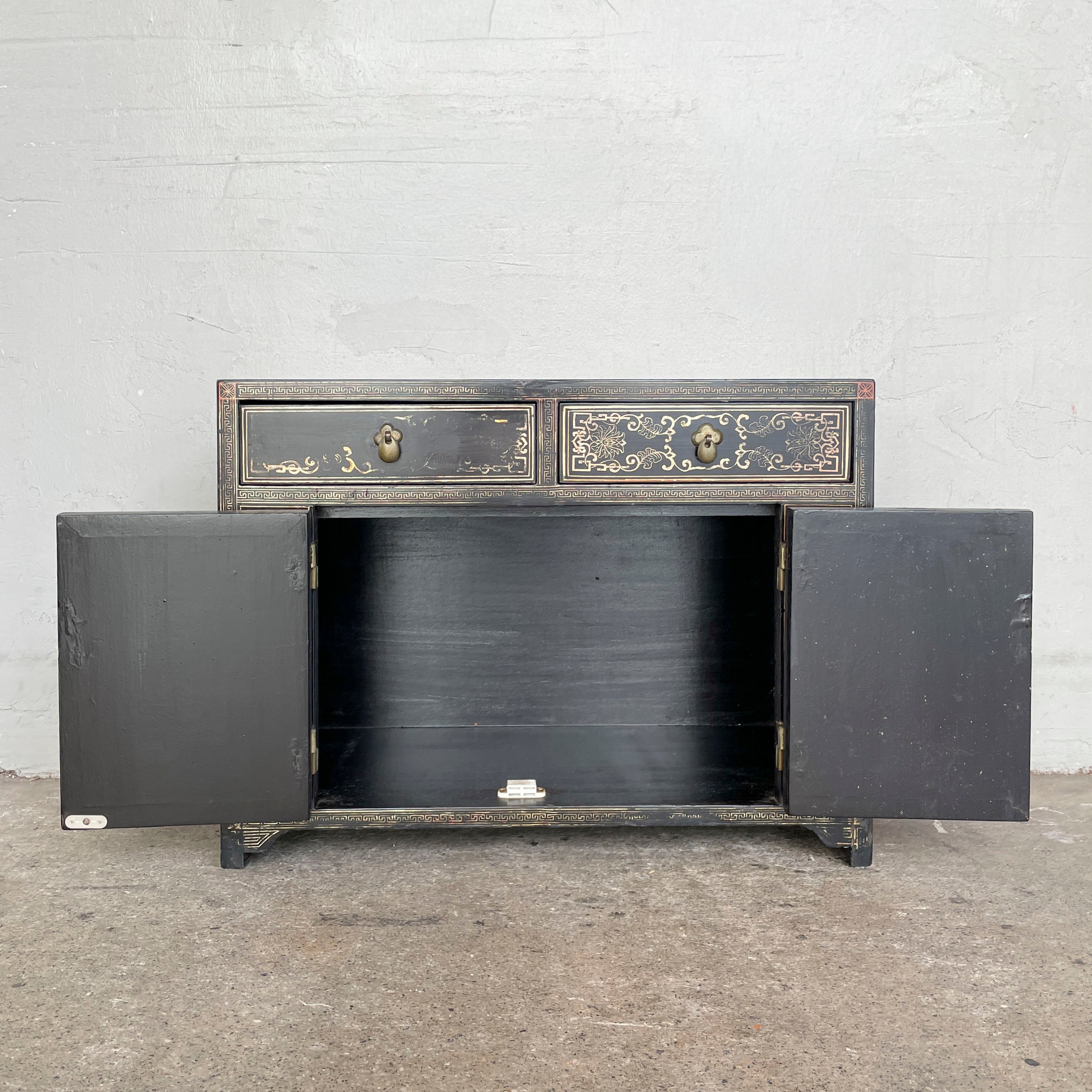 Hand-Painted Lacquered Side Cabinet