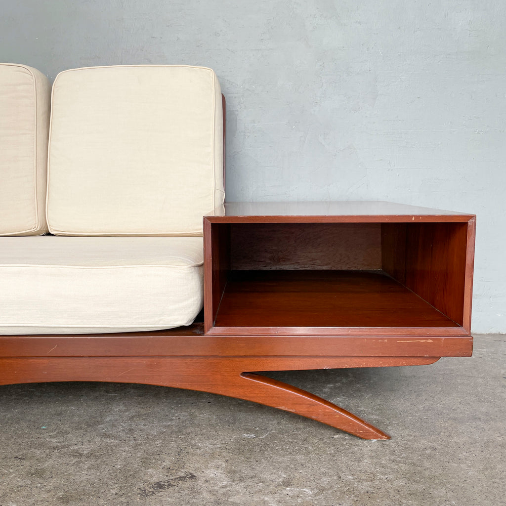 Curved-Leg Vintage 2-Seater Sofa