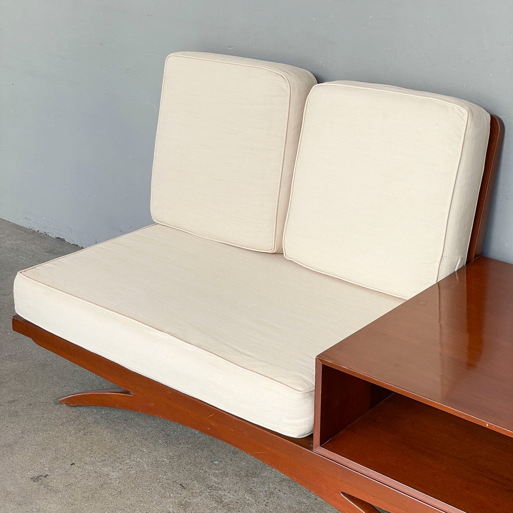 Curved-Leg Vintage 2-Seater Sofa