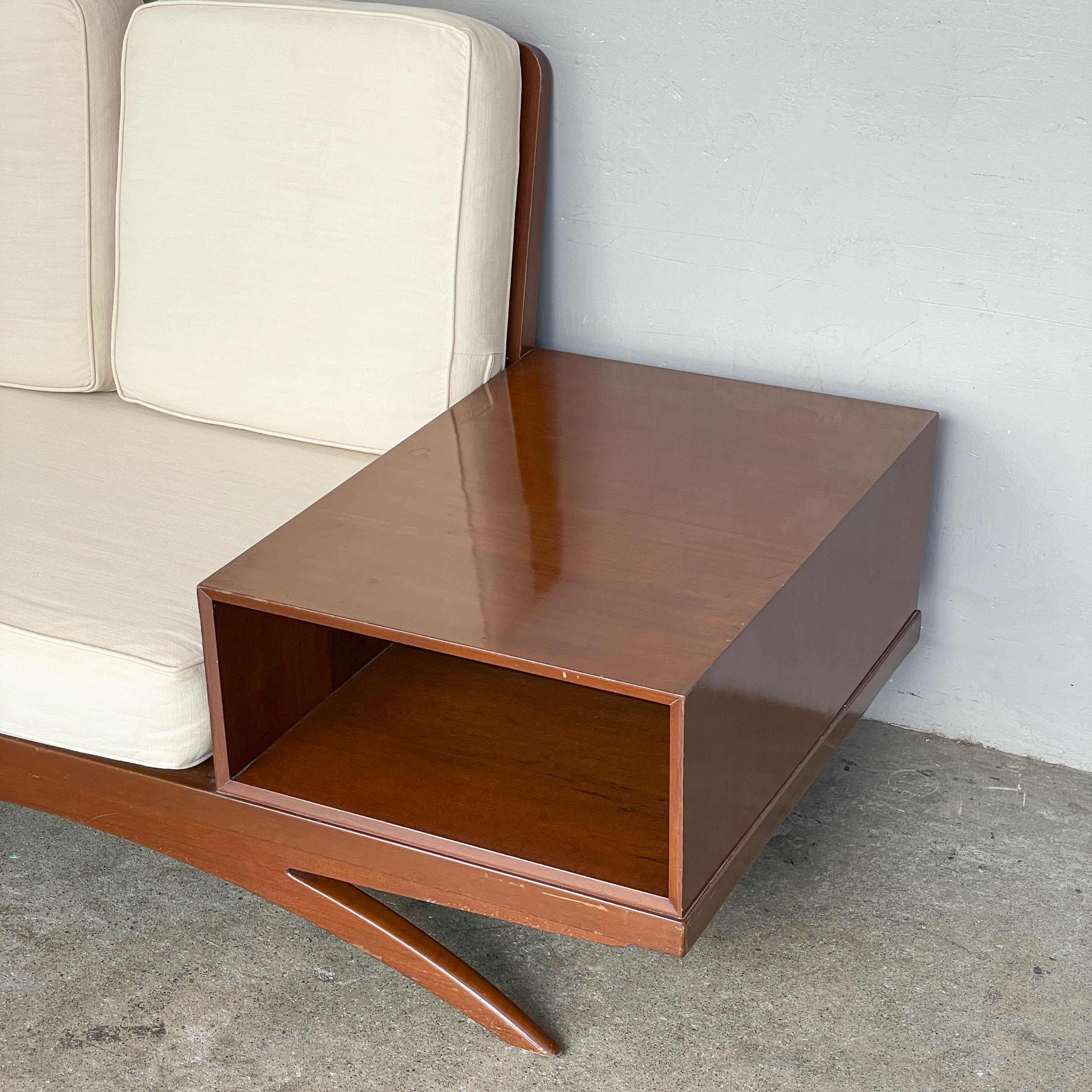 Curved-Leg Vintage 2-Seater Sofa