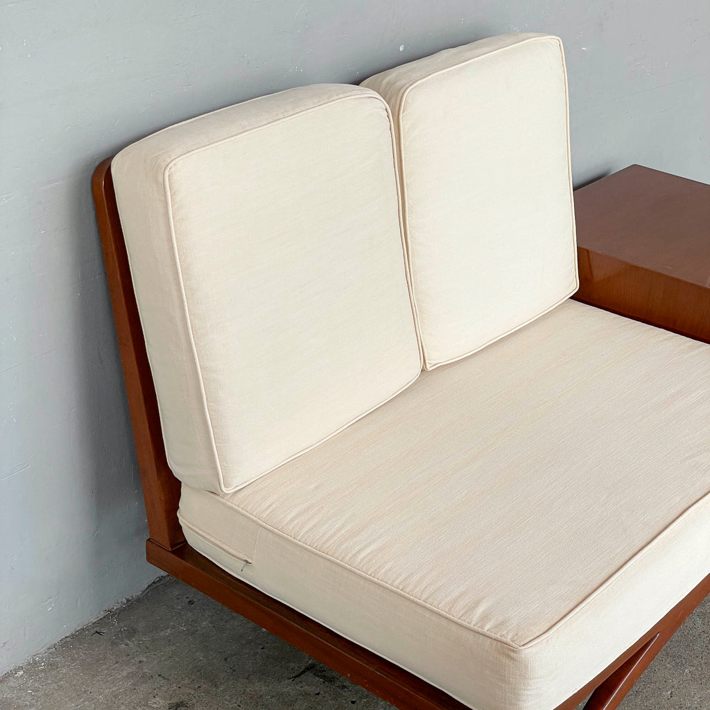 Curved-Leg Vintage 2-Seater Sofa