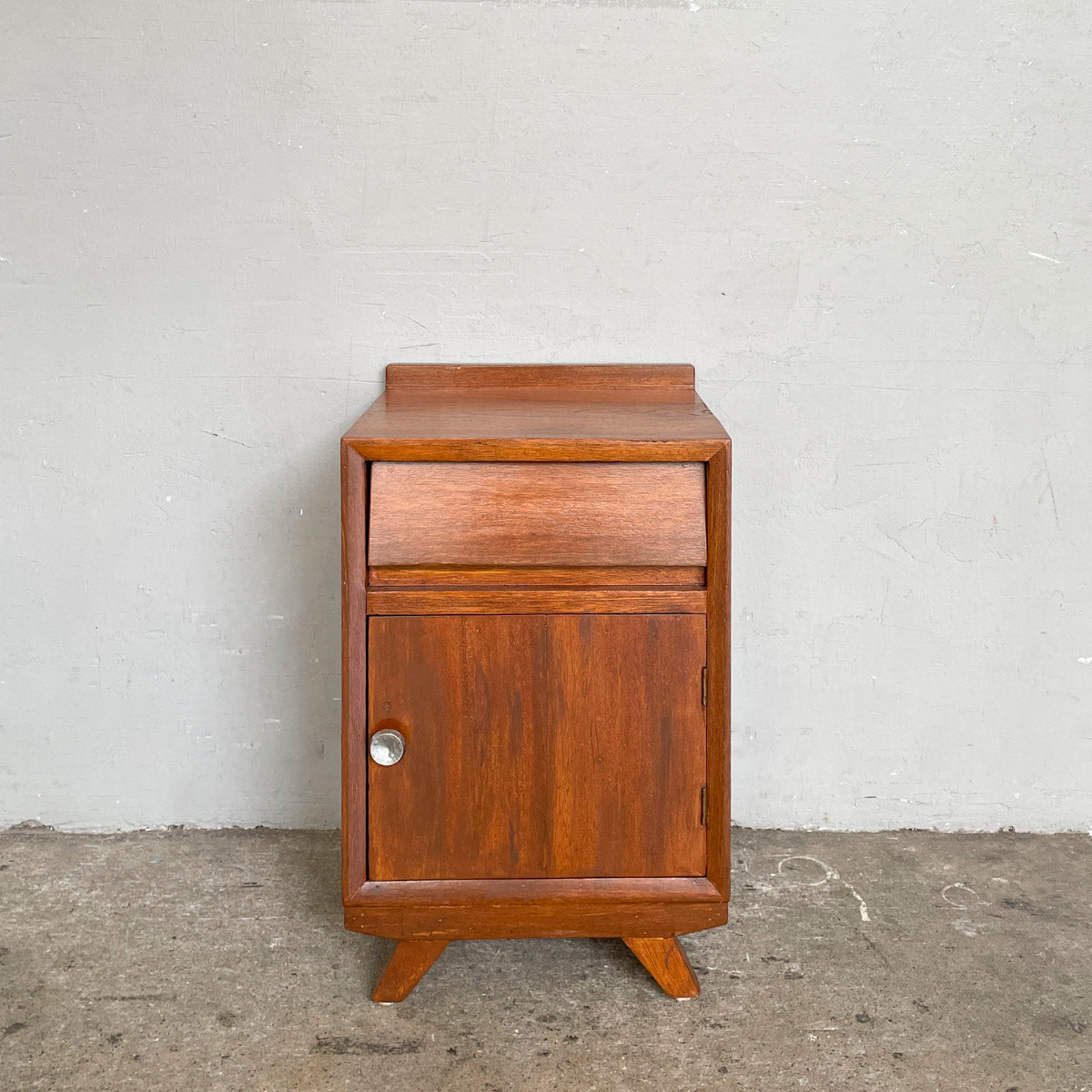 Refurbished Teak Side Table with Splayed Legs