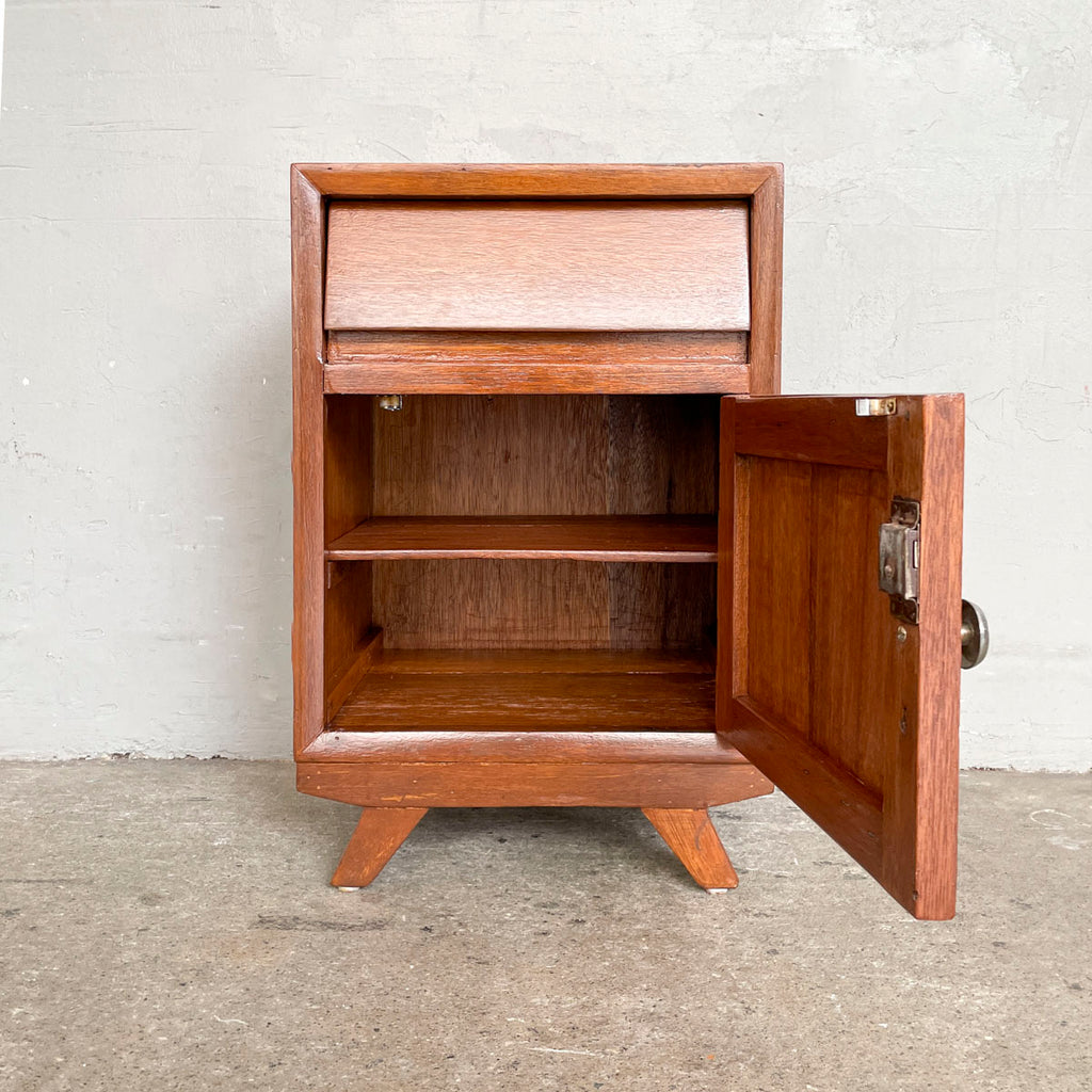 Refurbished Teak Side Table with Splayed Legs
