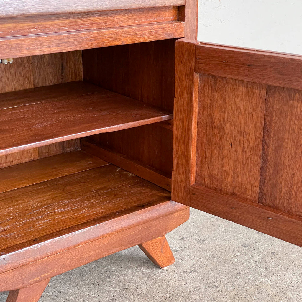 Refurbished Teak Side Table with Splayed Legs