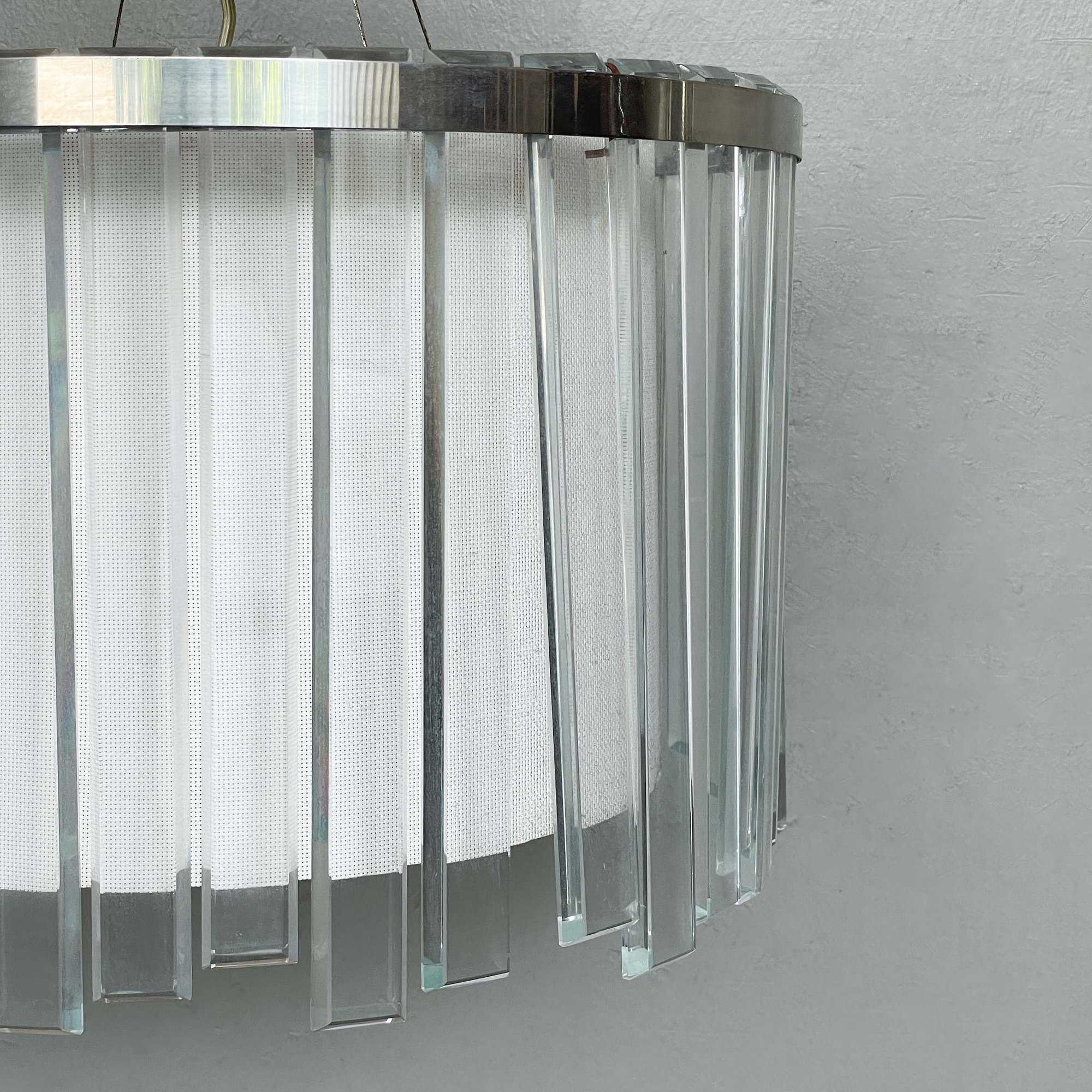 Glass Slats Drum Pendant