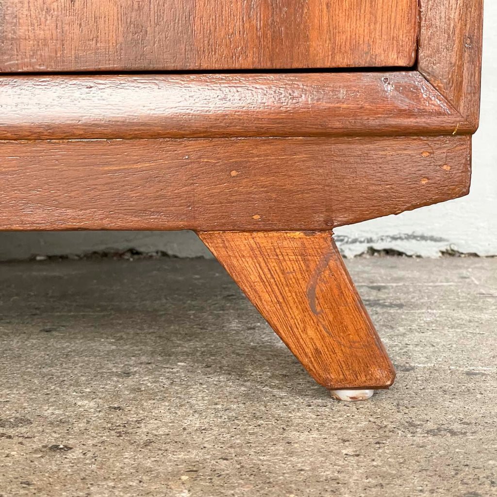 Refurbished Teak Side Table with Splayed Legs