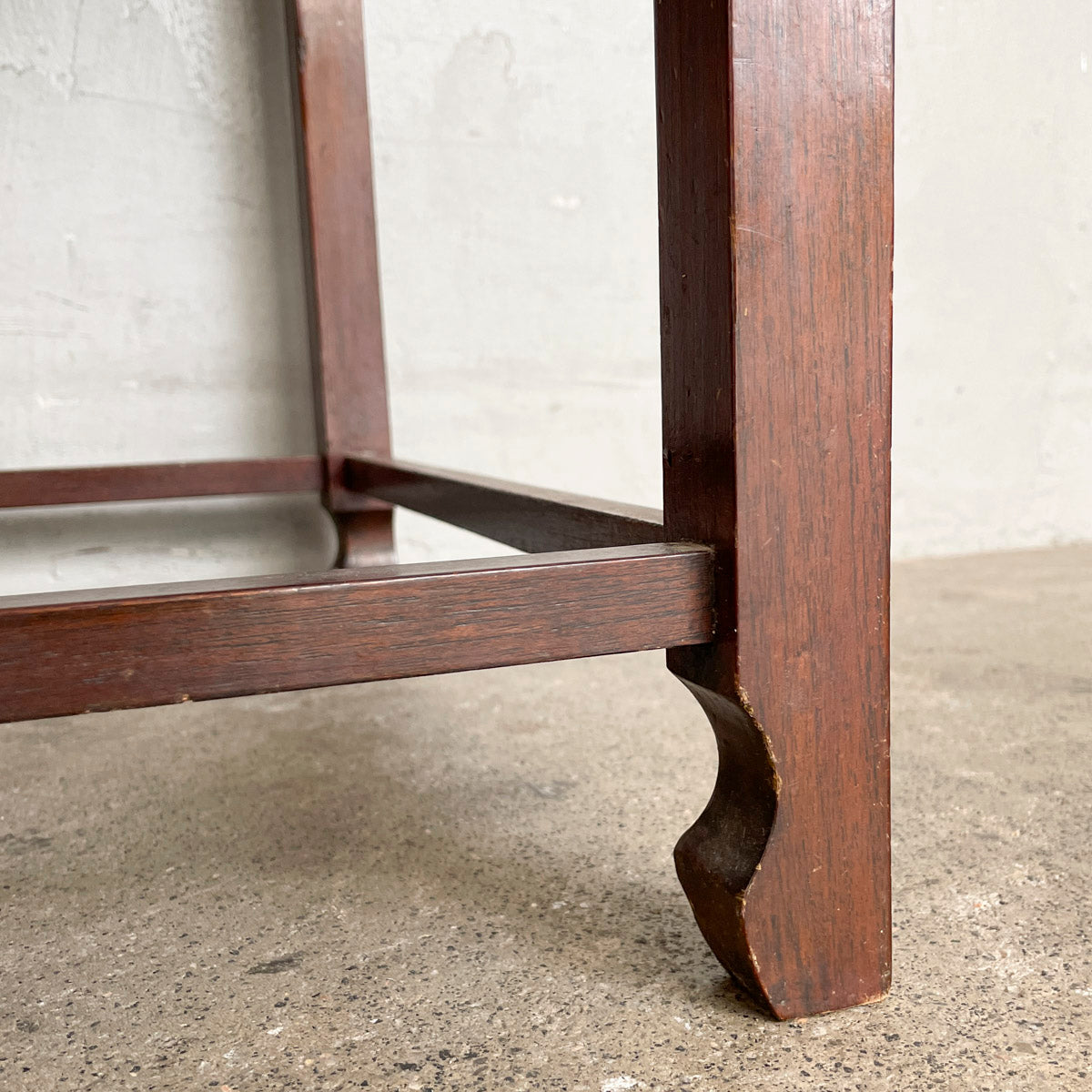 Set of 4 Wooden Nesting Tables with Carved Aprons