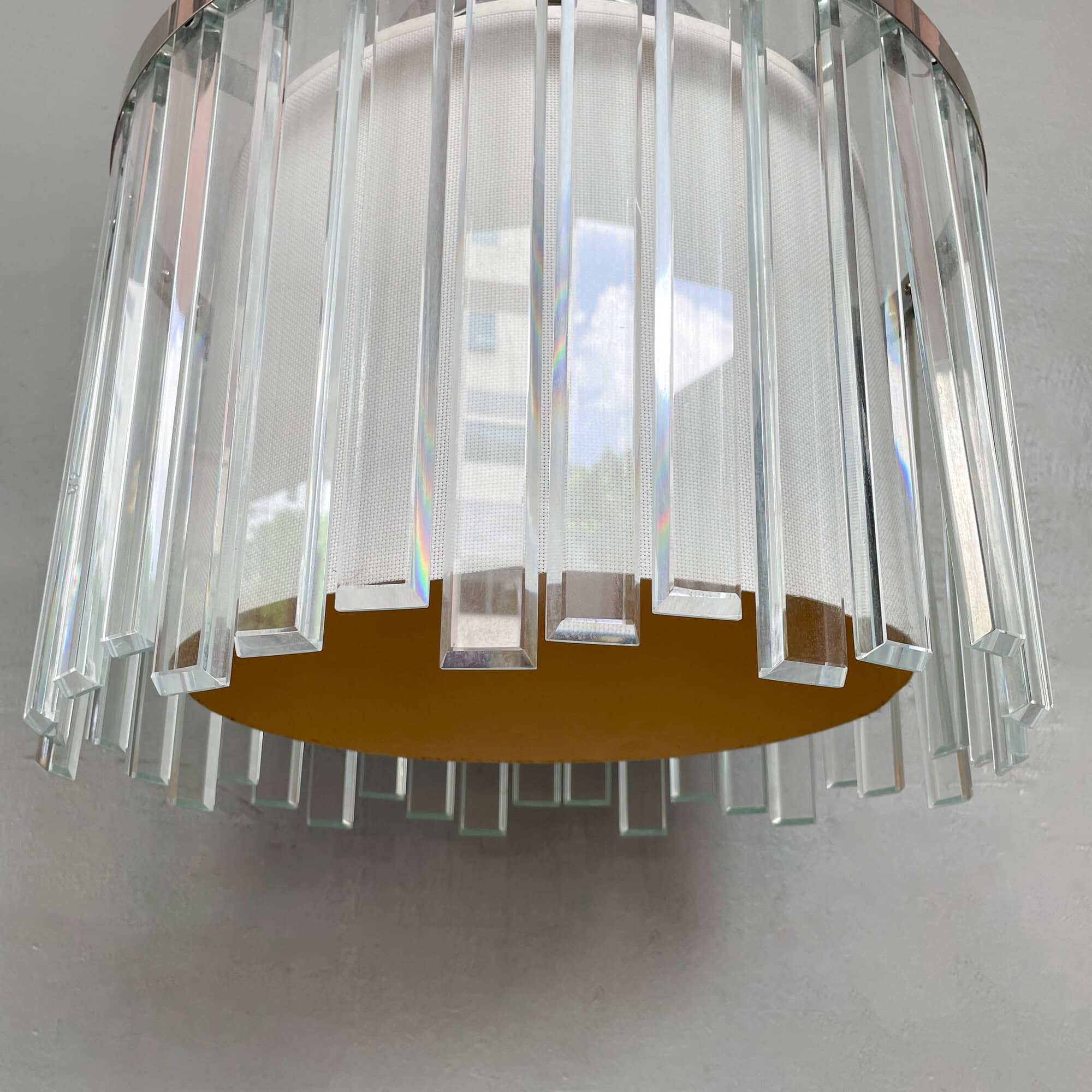 Glass Slats Drum Pendant