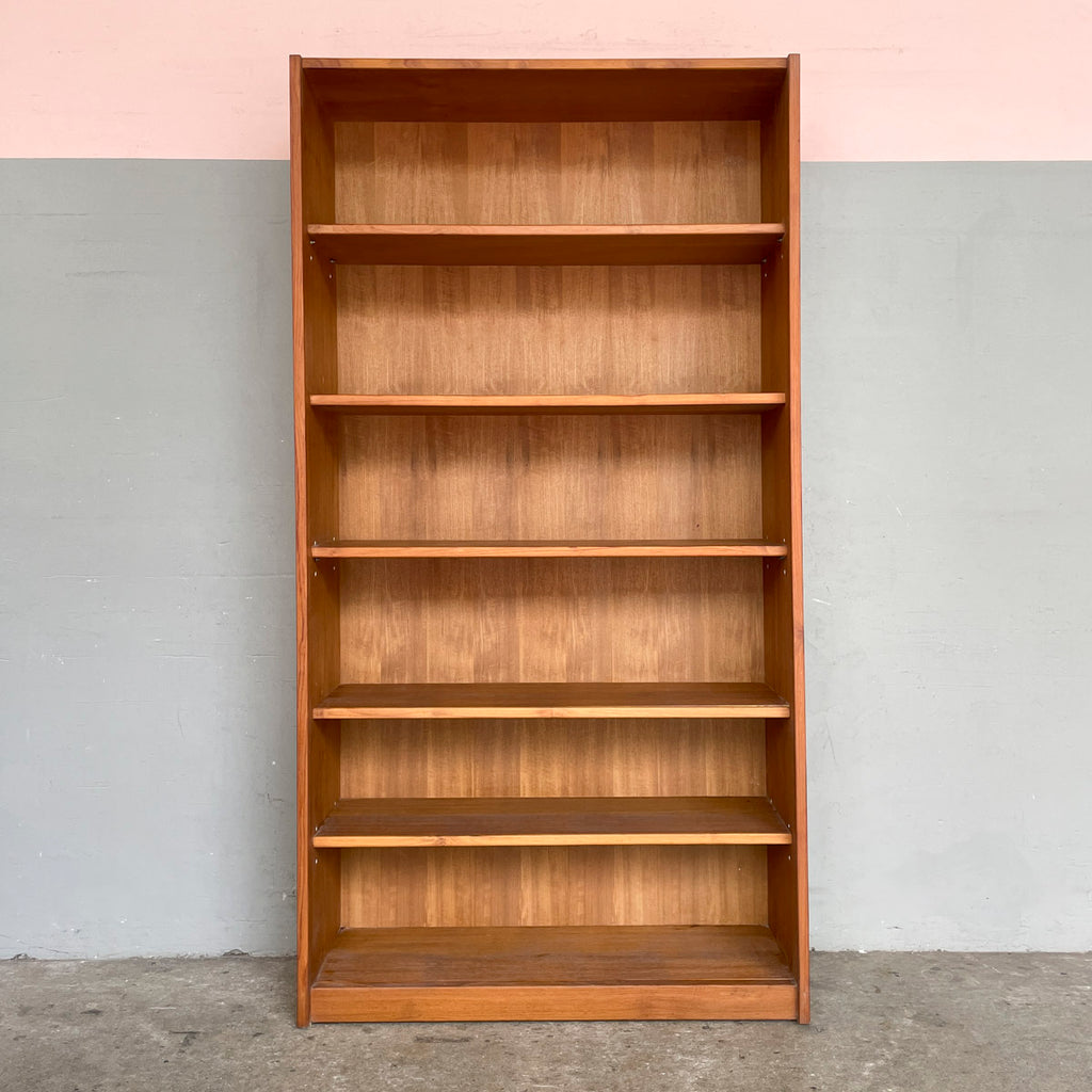 Tall Wooden Bookshelf with Adjustable Shelves