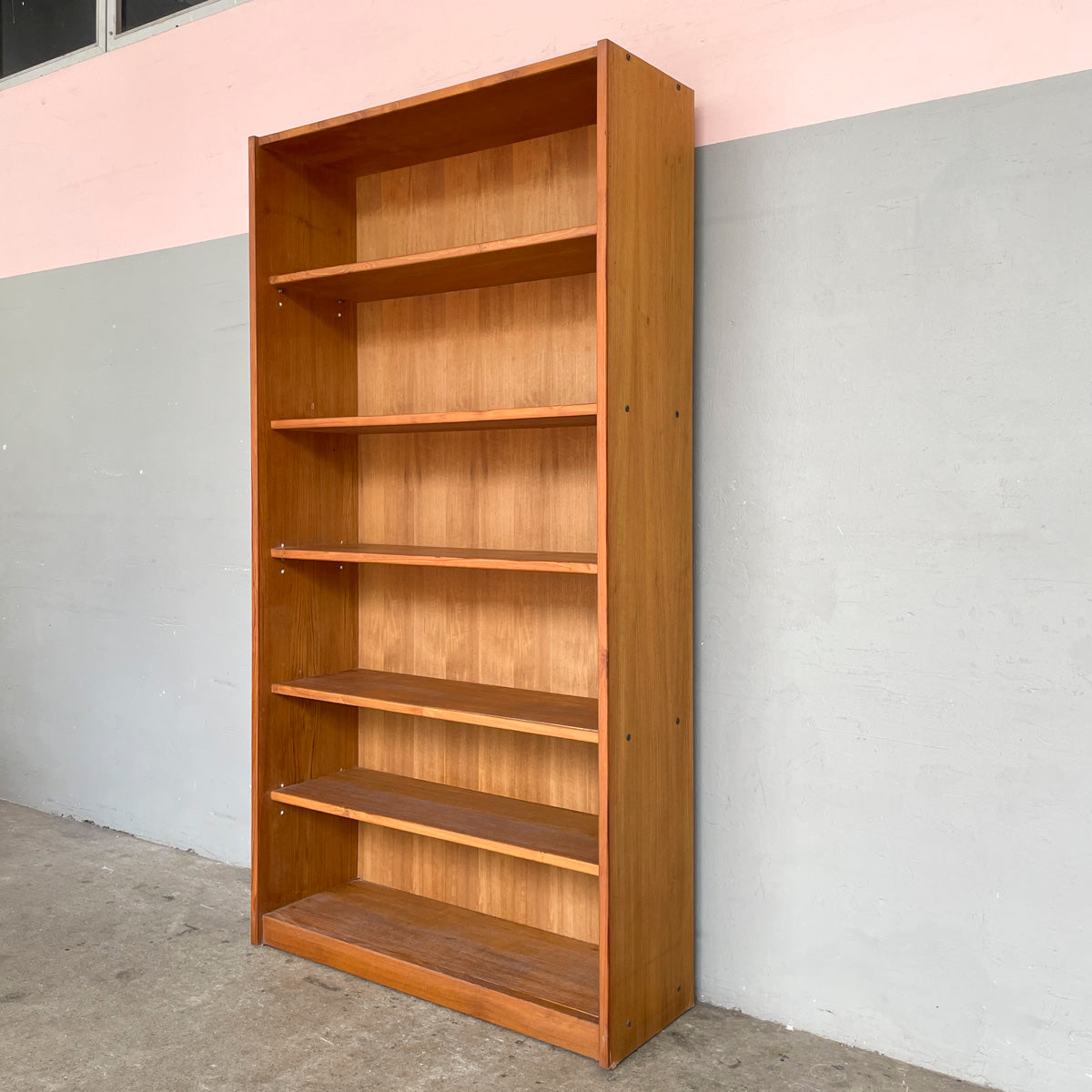 Tall Wooden Bookshelf with Adjustable Shelves