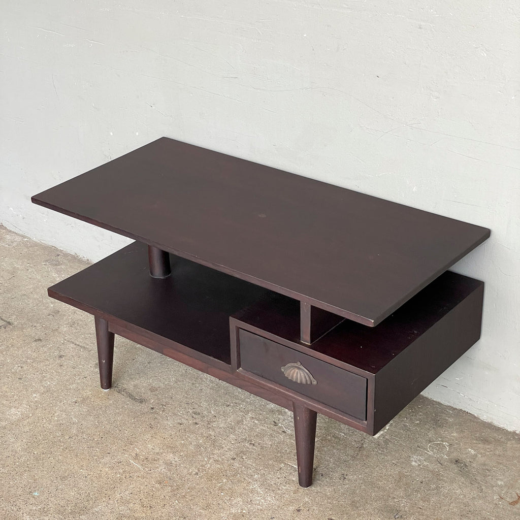 Coffee Table with Tiered Storage & Drawer