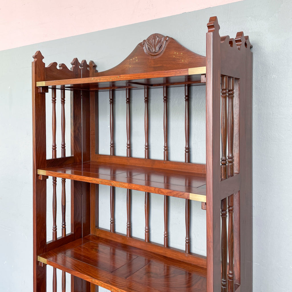 Indian Rosewood Collapsible Bookshelf (Brass Plates)