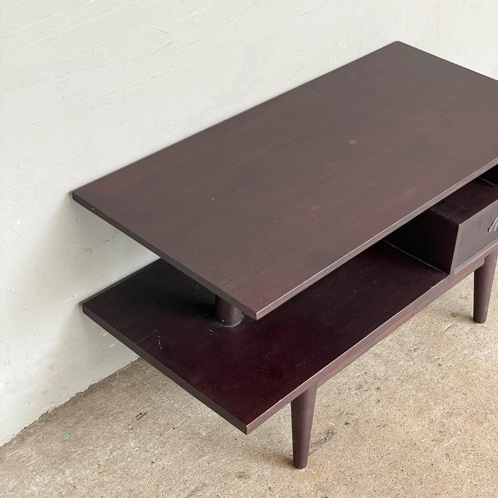 Coffee Table with Tiered Storage & Drawer