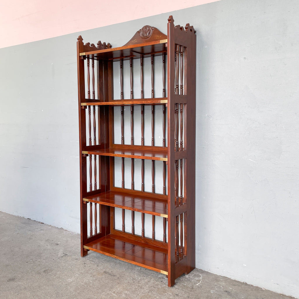 Indian Rosewood Collapsible Bookshelf (Brass Plates)