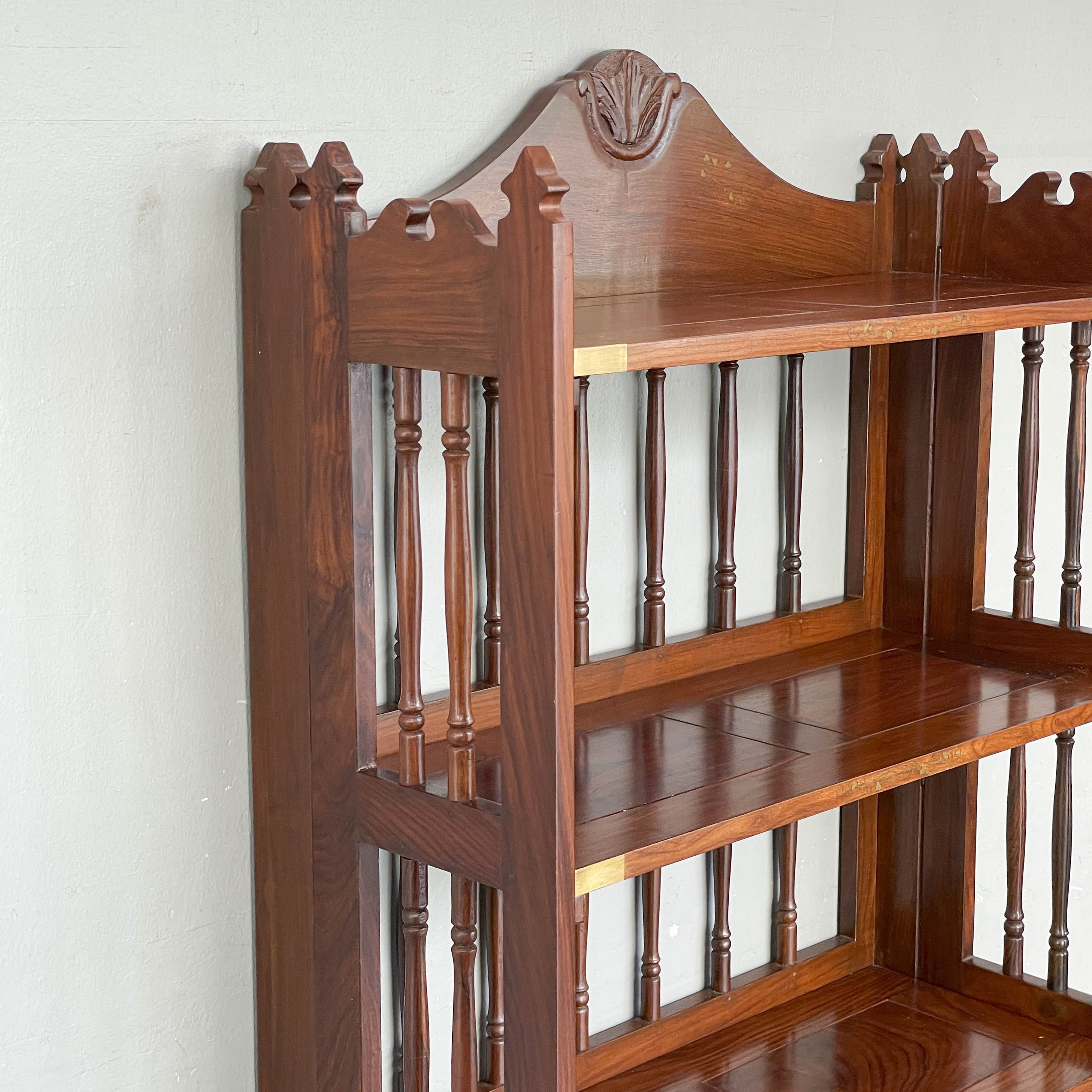 Indian Rosewood Collapsible Bookshelf (Brass Plates)