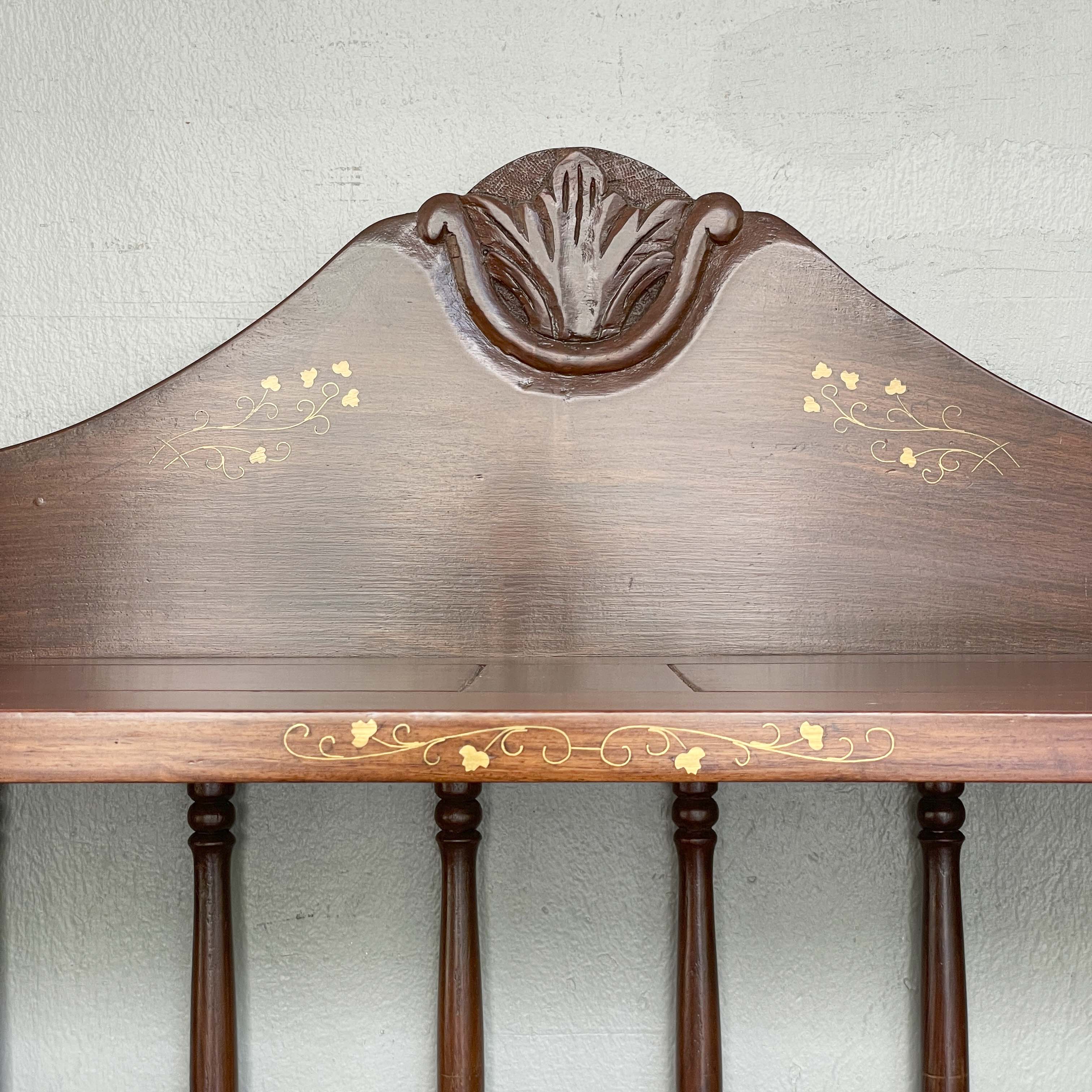 Indian Rosewood Collapsible Bookshelf (Brass Plates)
