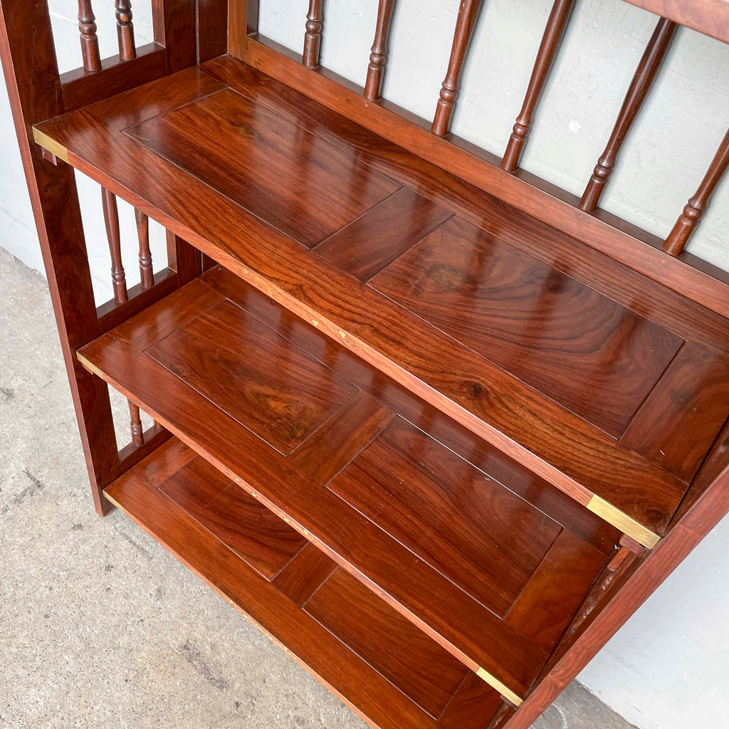 Indian Rosewood Collapsible Bookshelf (Brass Plates)