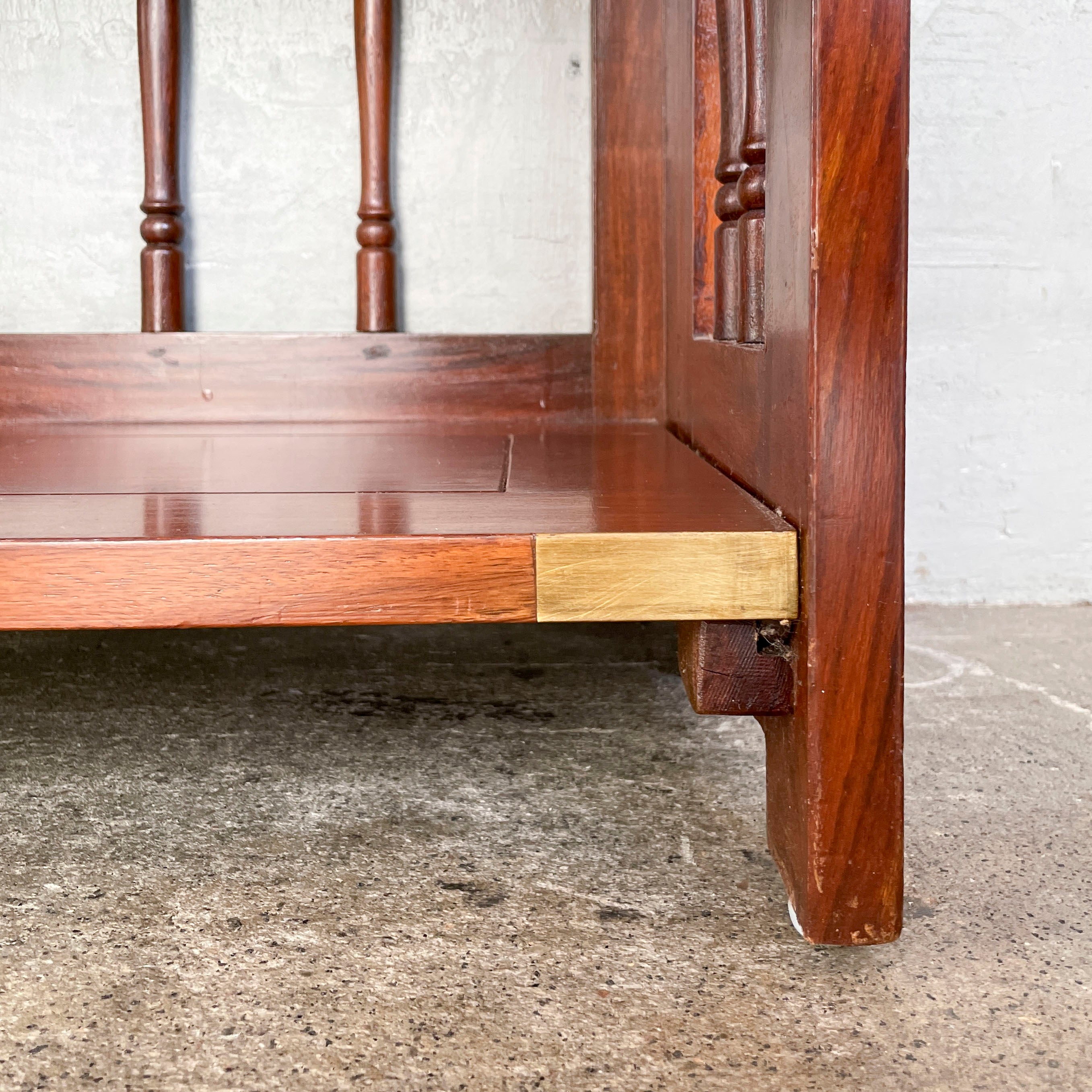 Indian Rosewood Collapsible Bookshelf (Brass Plates)