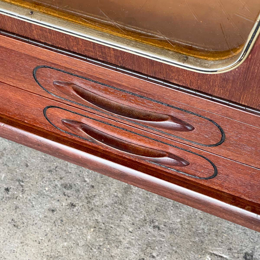 Mid-Century Modern Sideboard with Amber Glass Detail