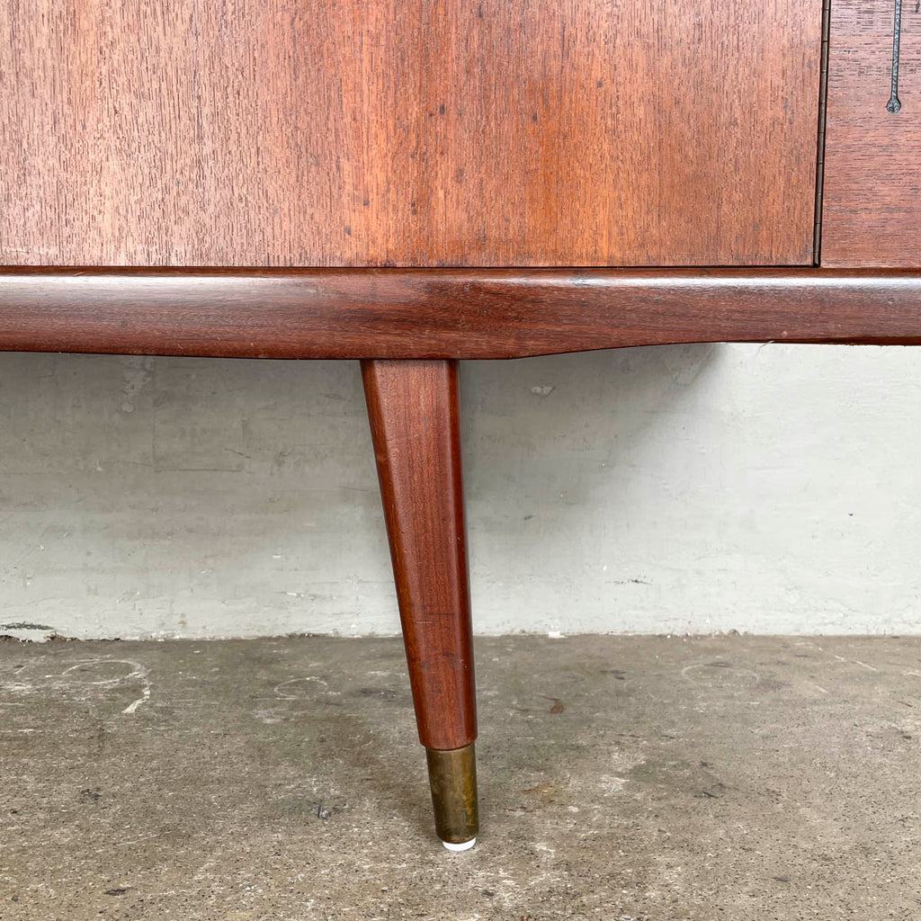 Mid-Century Modern Sideboard with Amber Glass Detail