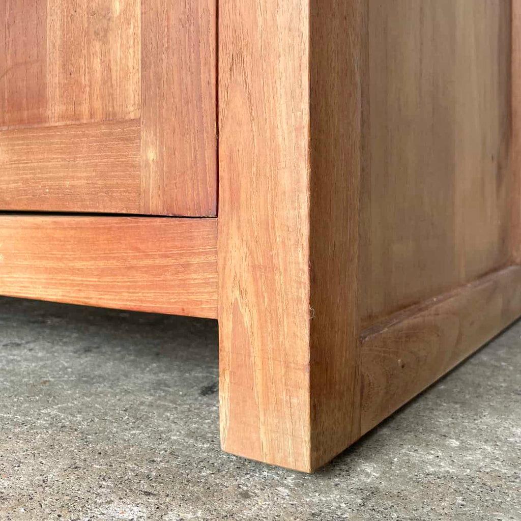 Solid Teak Sideboard with Open Shelf