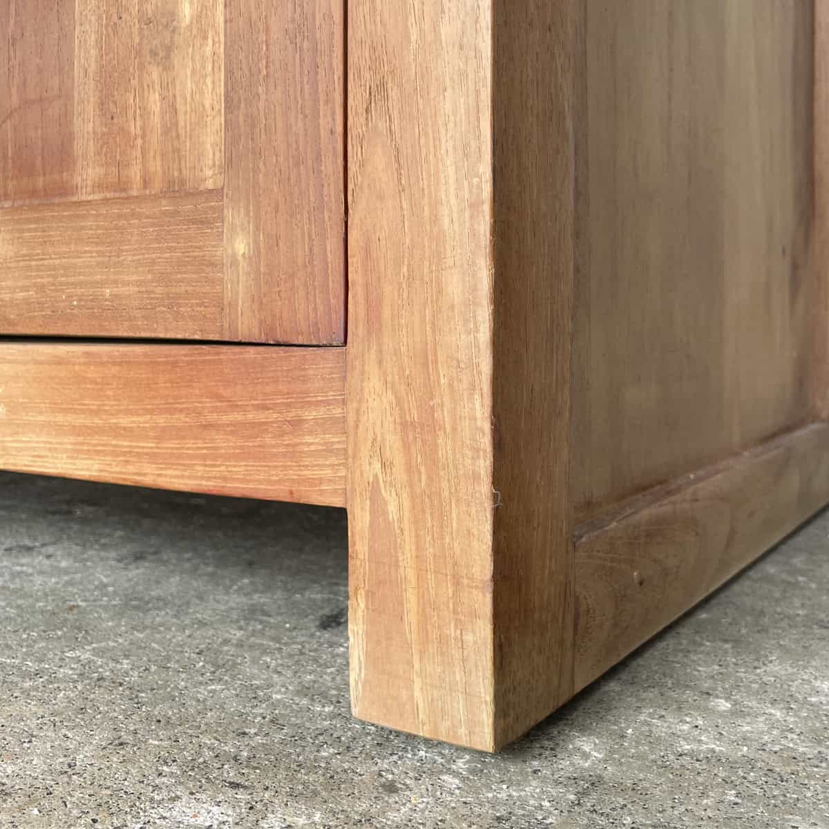 Solid Teak Sideboard with Open Shelf