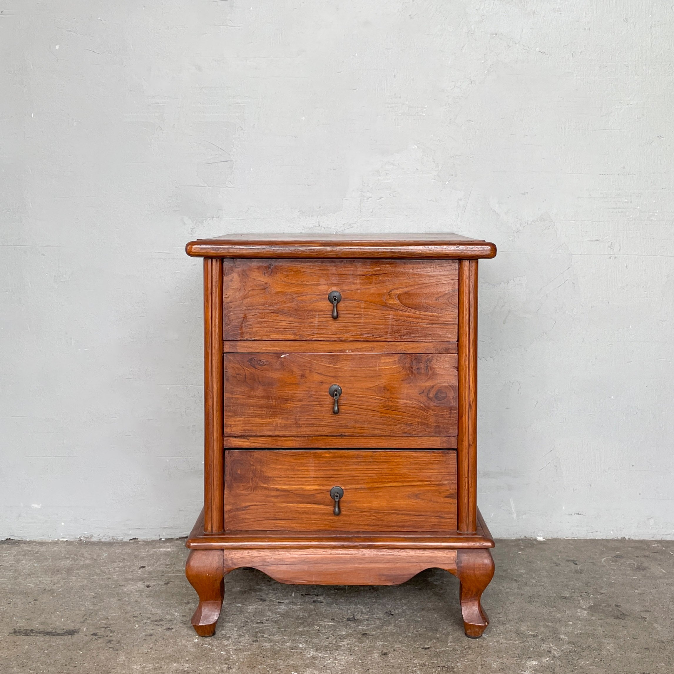 Teak 3-Drawer Side Table