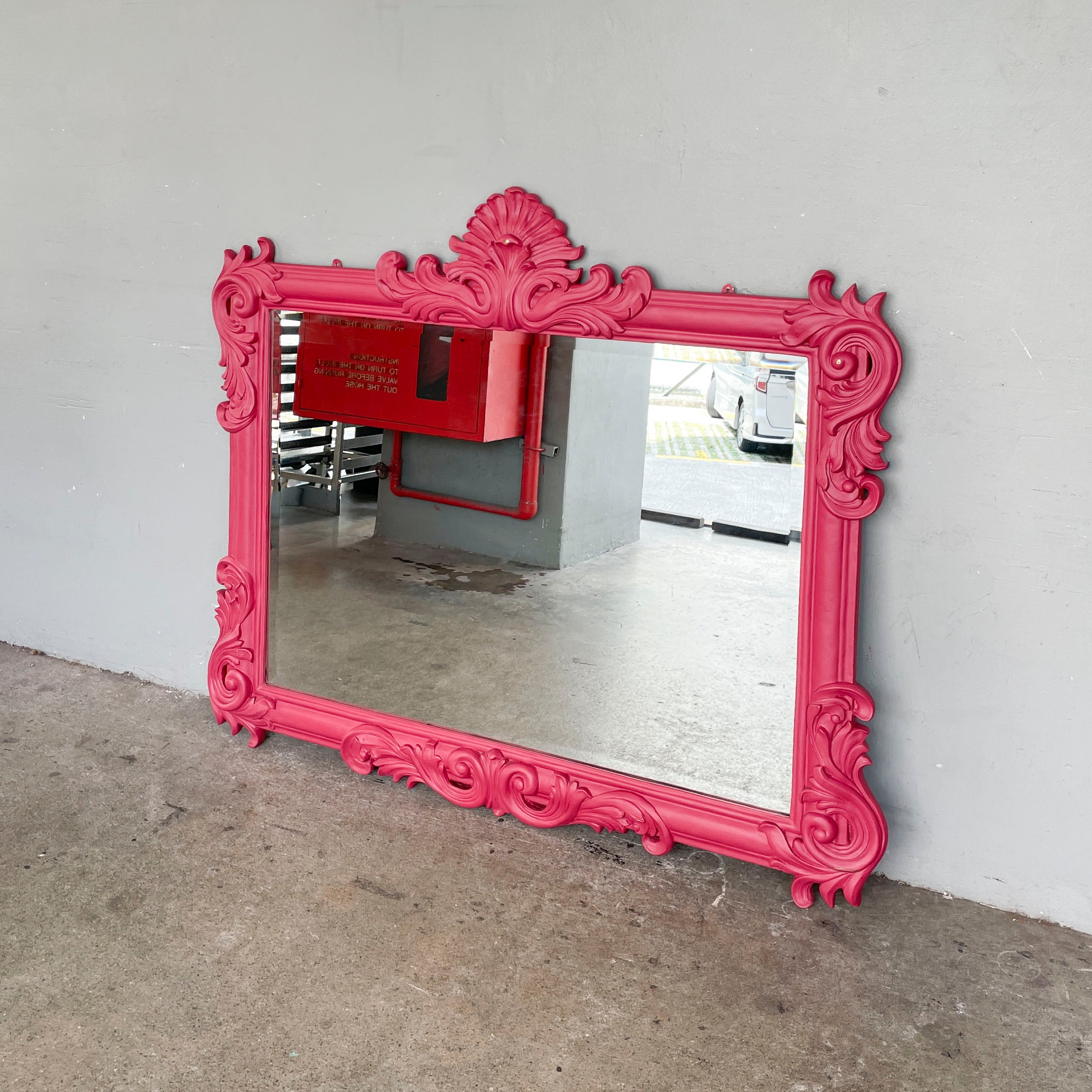 Hot Pink Ornate Wall Mirror