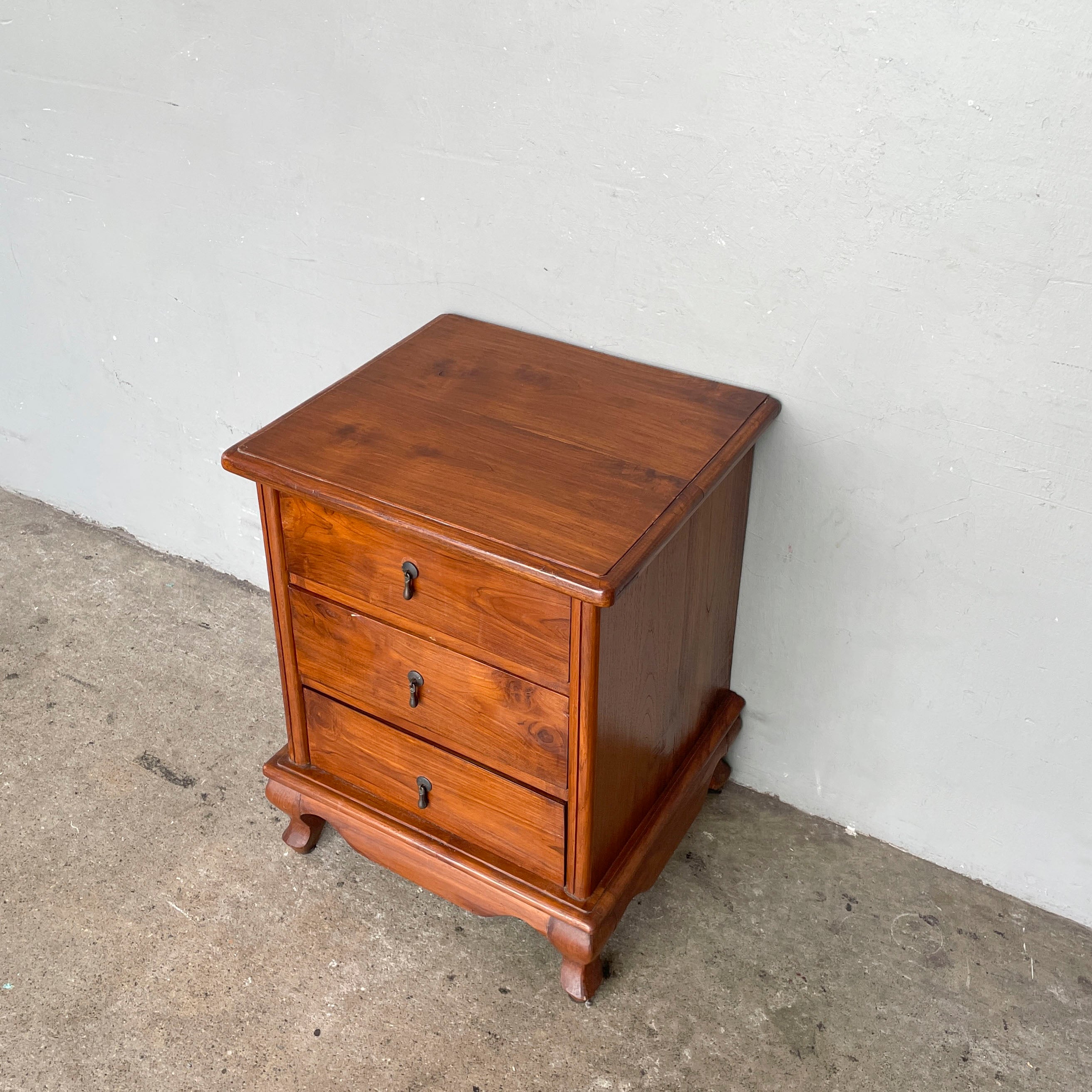 Teak 3-Drawer Side Table