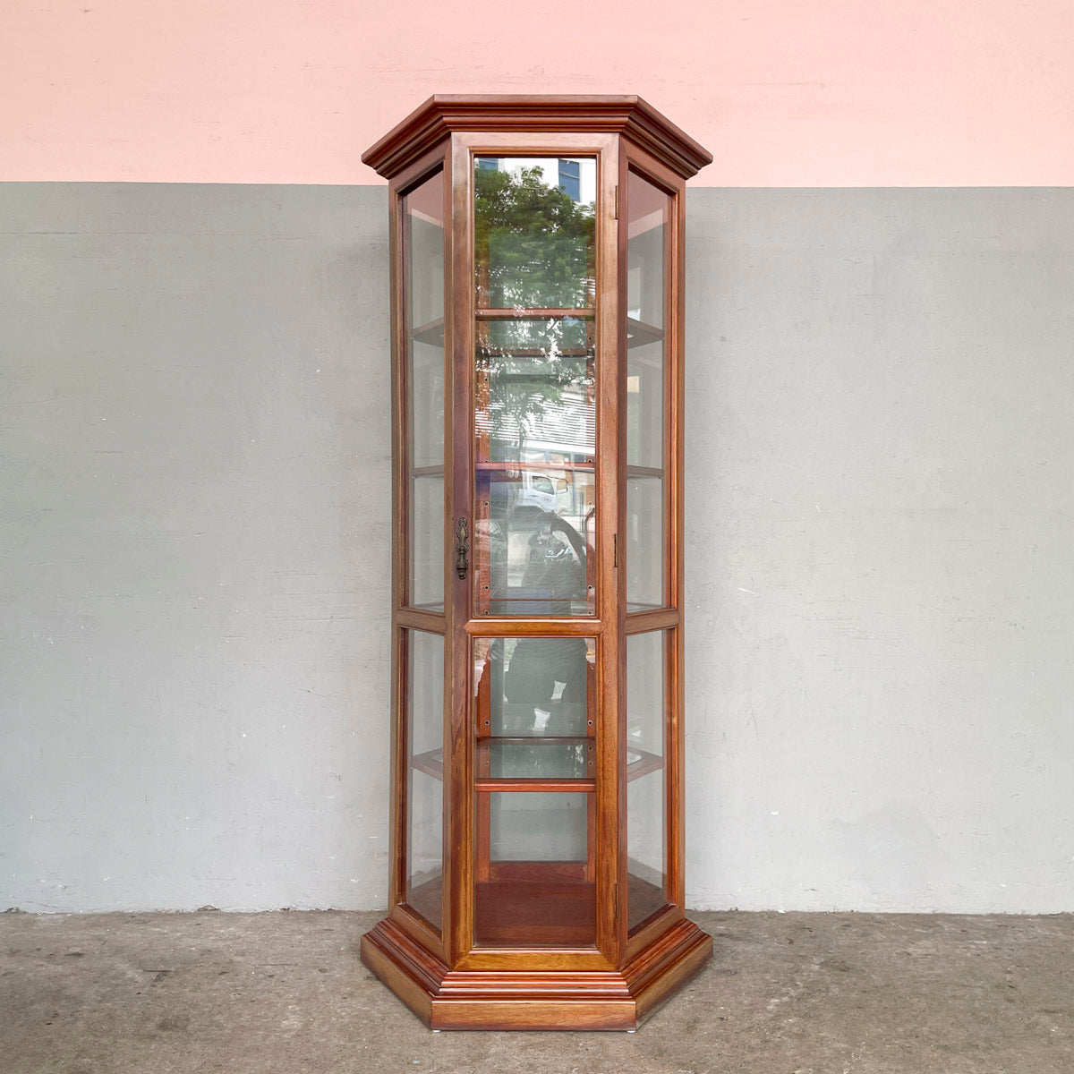 Hexagonal Glass Display Cabinet