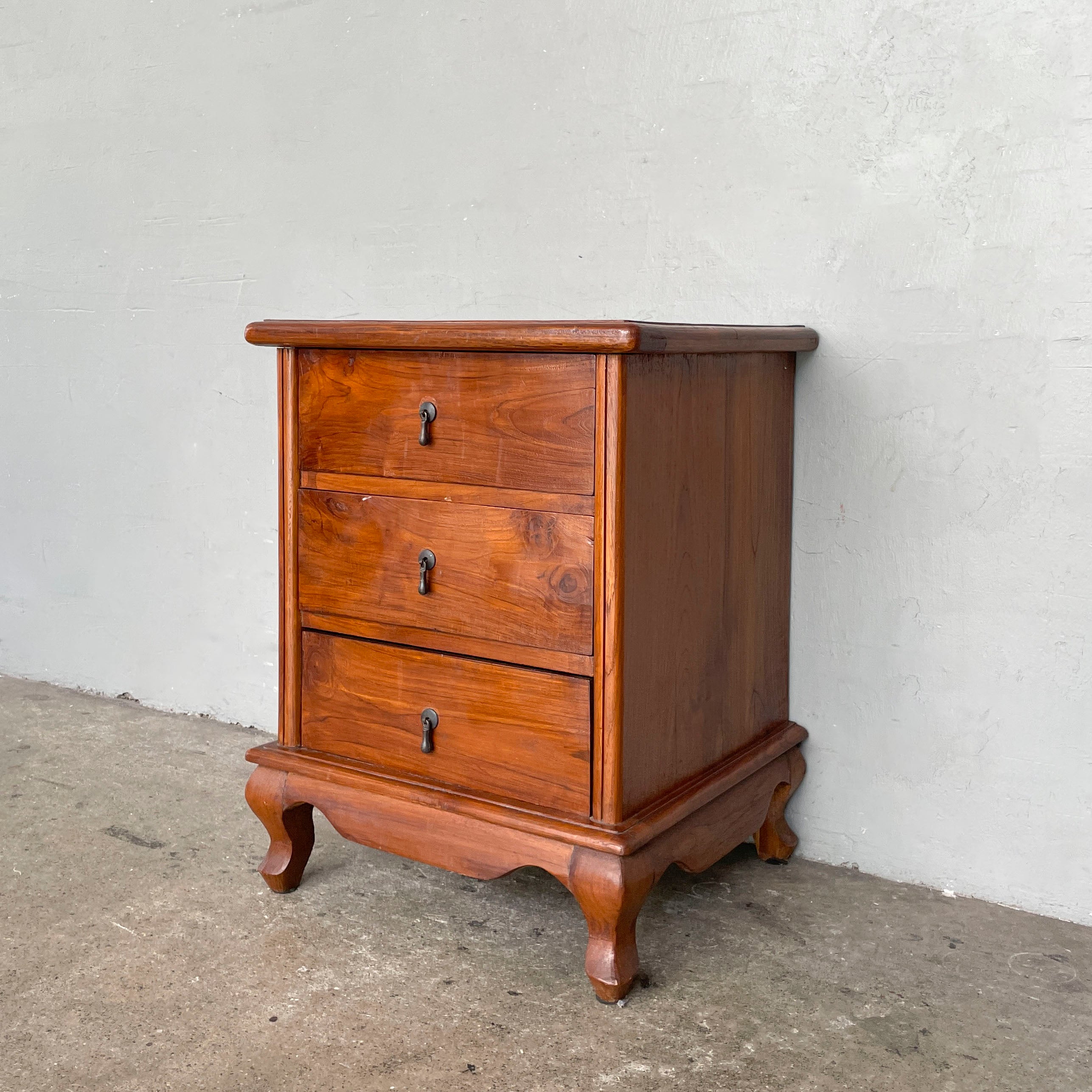 Teak 3-Drawer Side Table