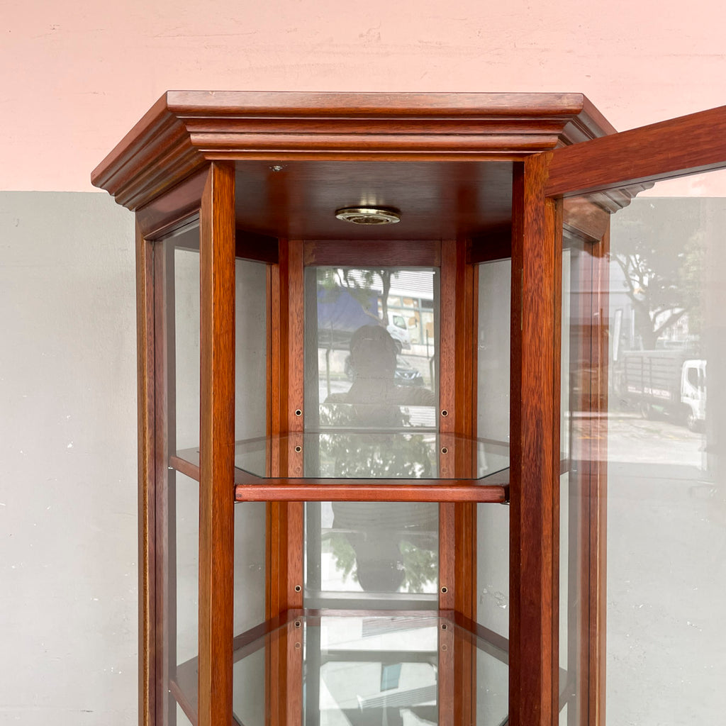 Hexagonal Glass Display Cabinet