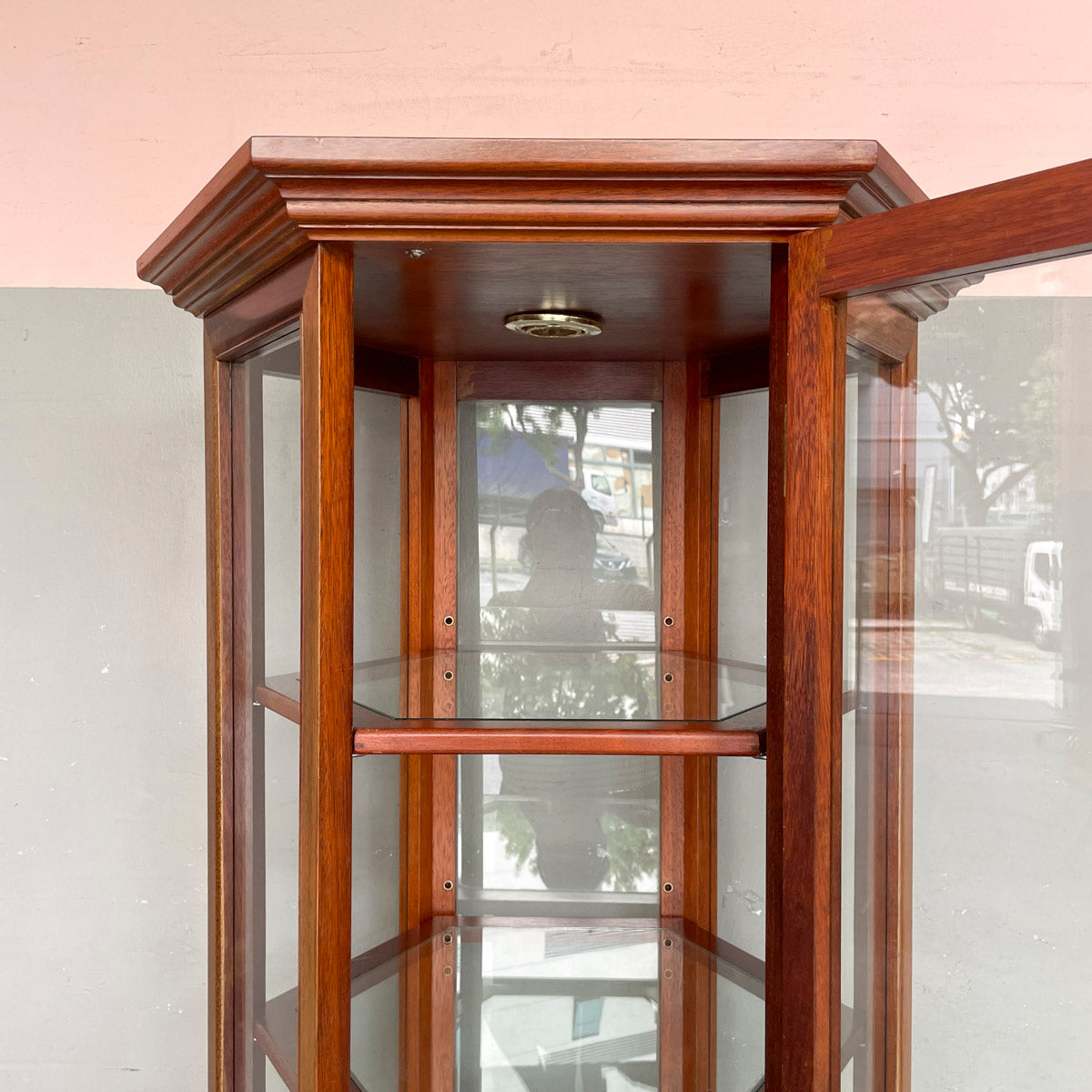 Hexagonal Glass Display Cabinet