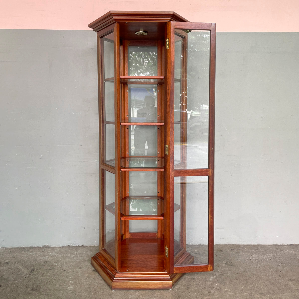 Hexagonal Glass Display Cabinet