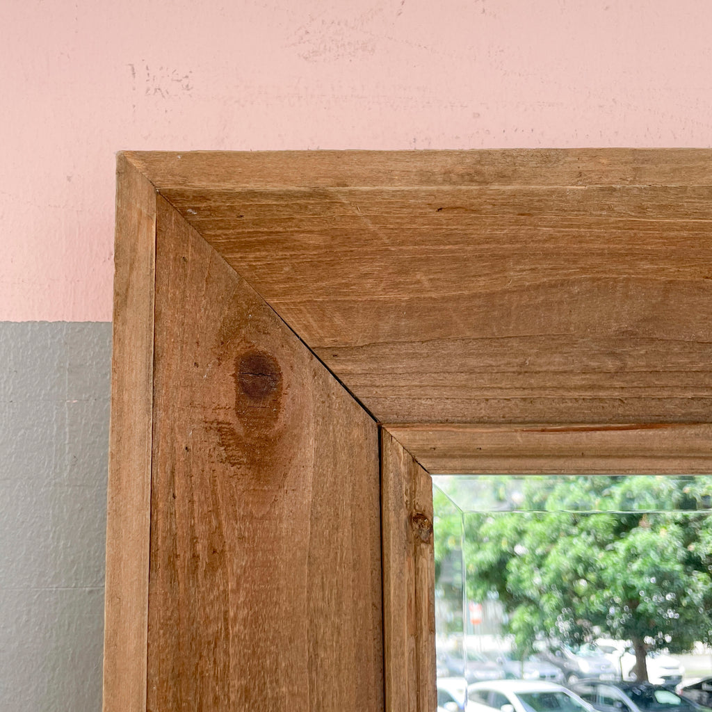Natural Wooden Frame Long Mirror