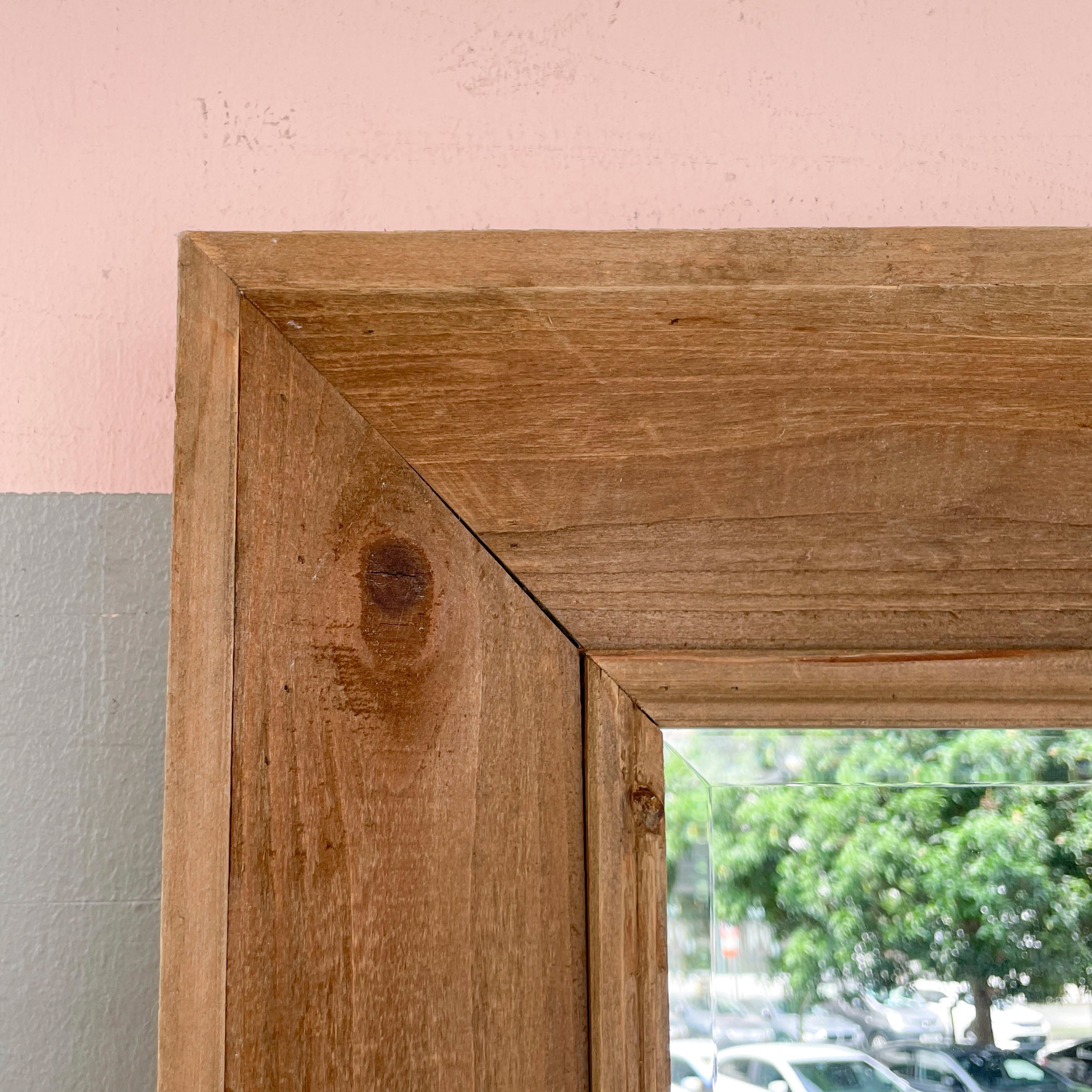 Natural Wooden Frame Long Mirror